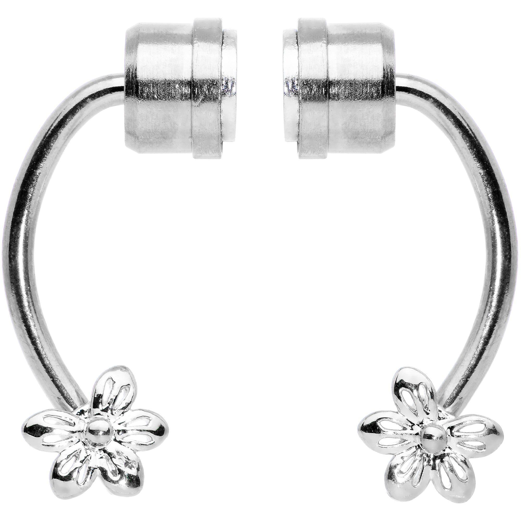 Flower Ends Non Pierced Magnetic Clip On Fake Septum Ring