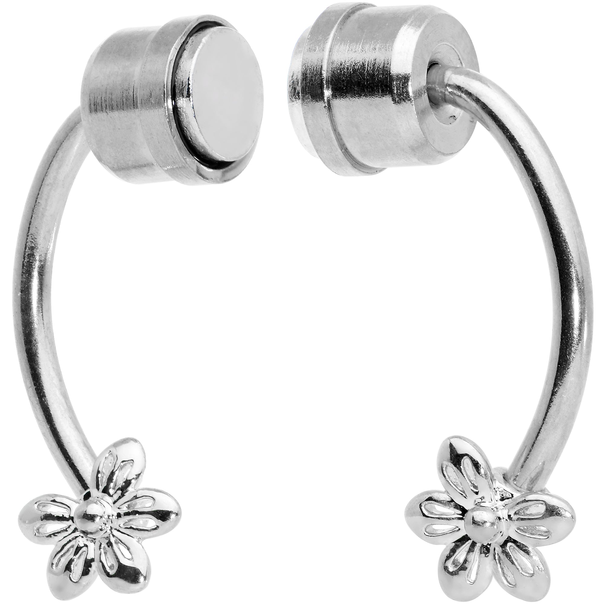 Flower Ends Non Pierced Magnetic Clip On Fake Septum Ring