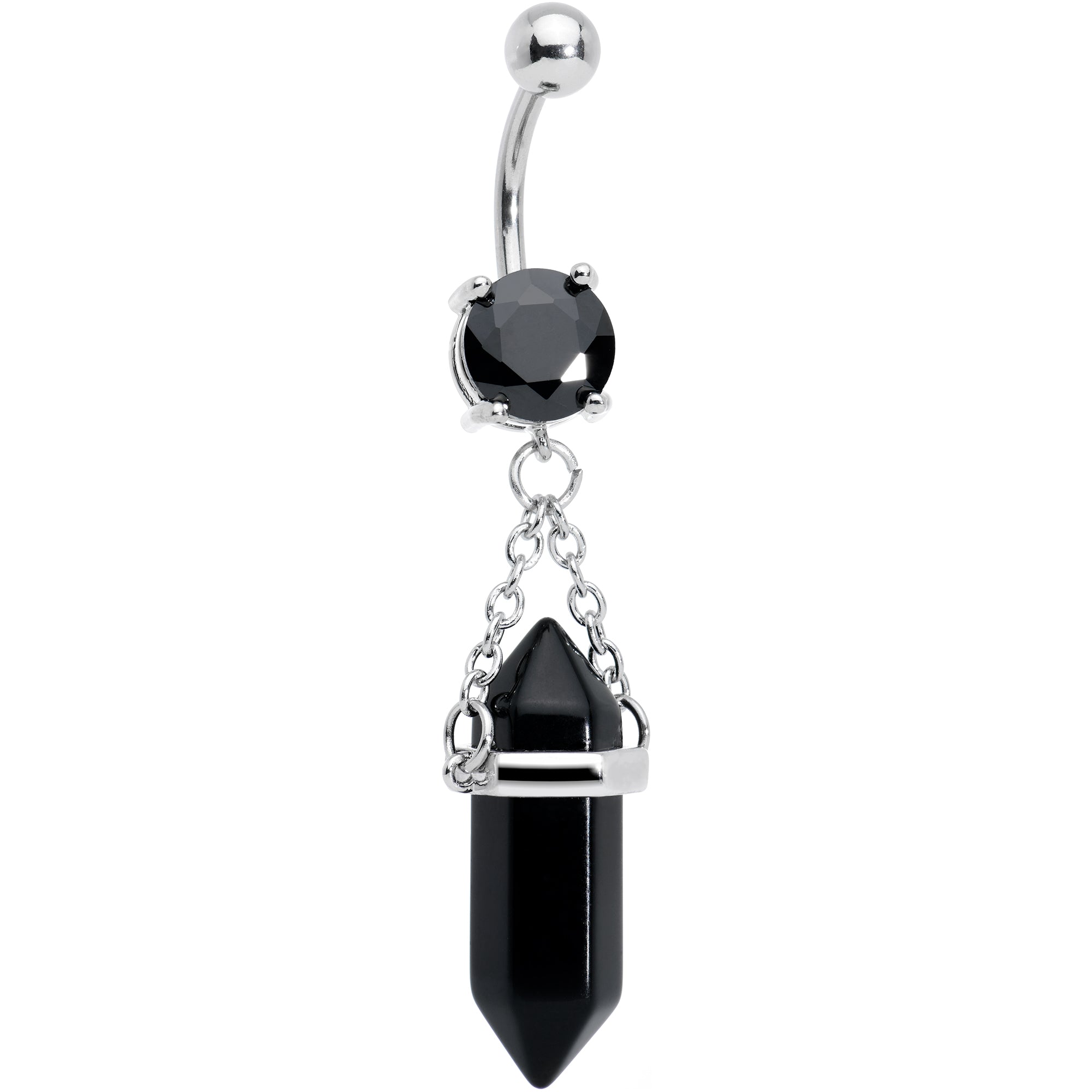 Black Onyx Stone Stone Hippie Dangle Belly Ring