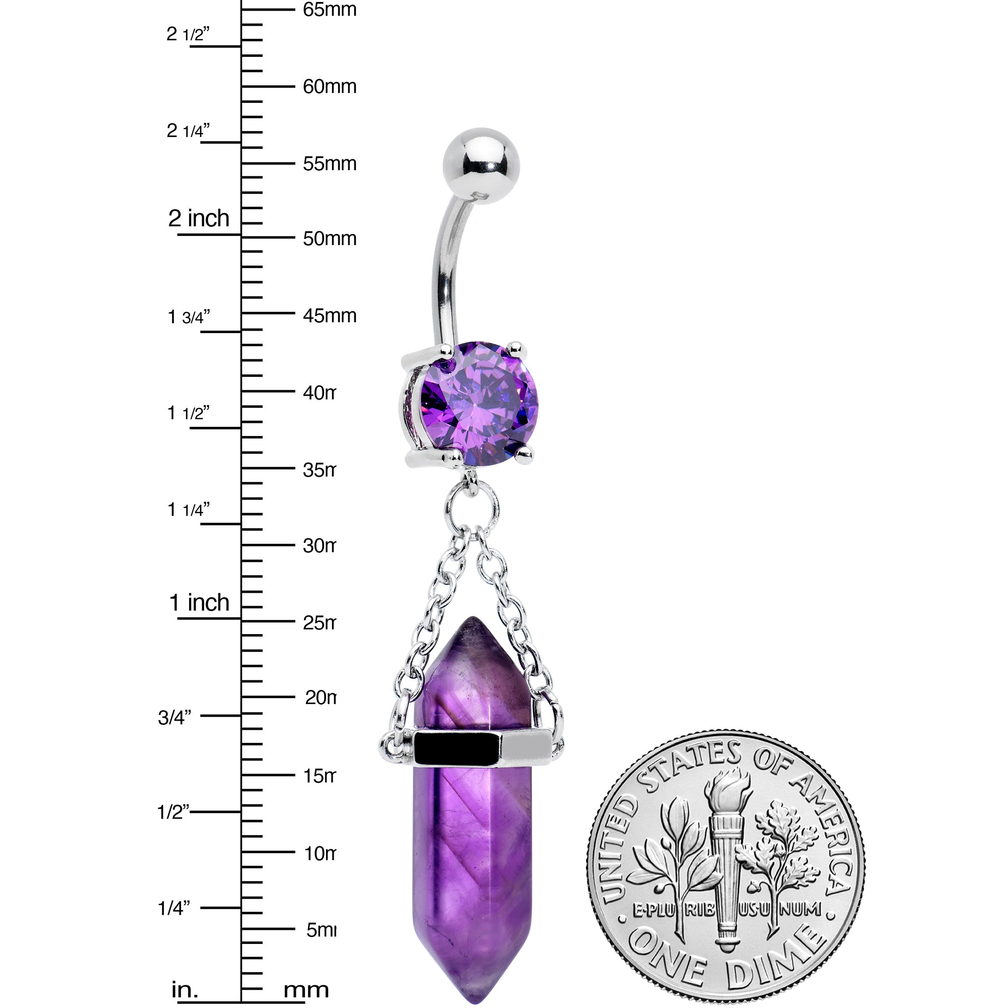 Amethyst sale belly bar