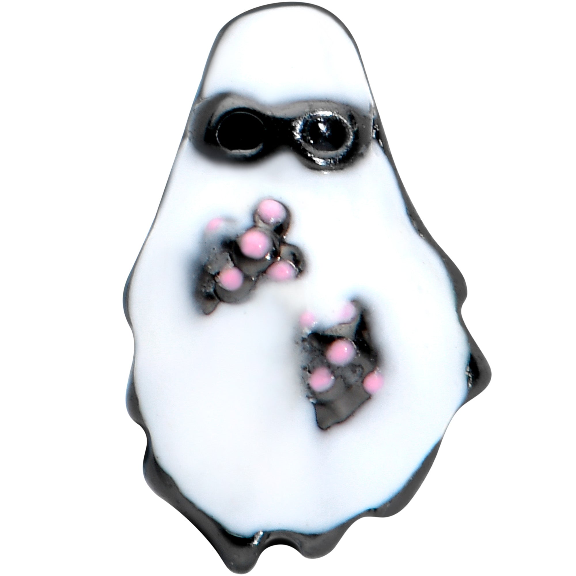 20 Gauge 1/4 Black Hipster Ghost Halloween Nose Bone