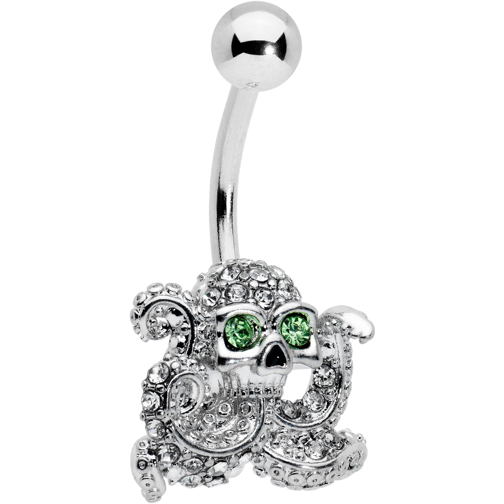 Clear Green Gem Sunglasses Octopus Belly Ring