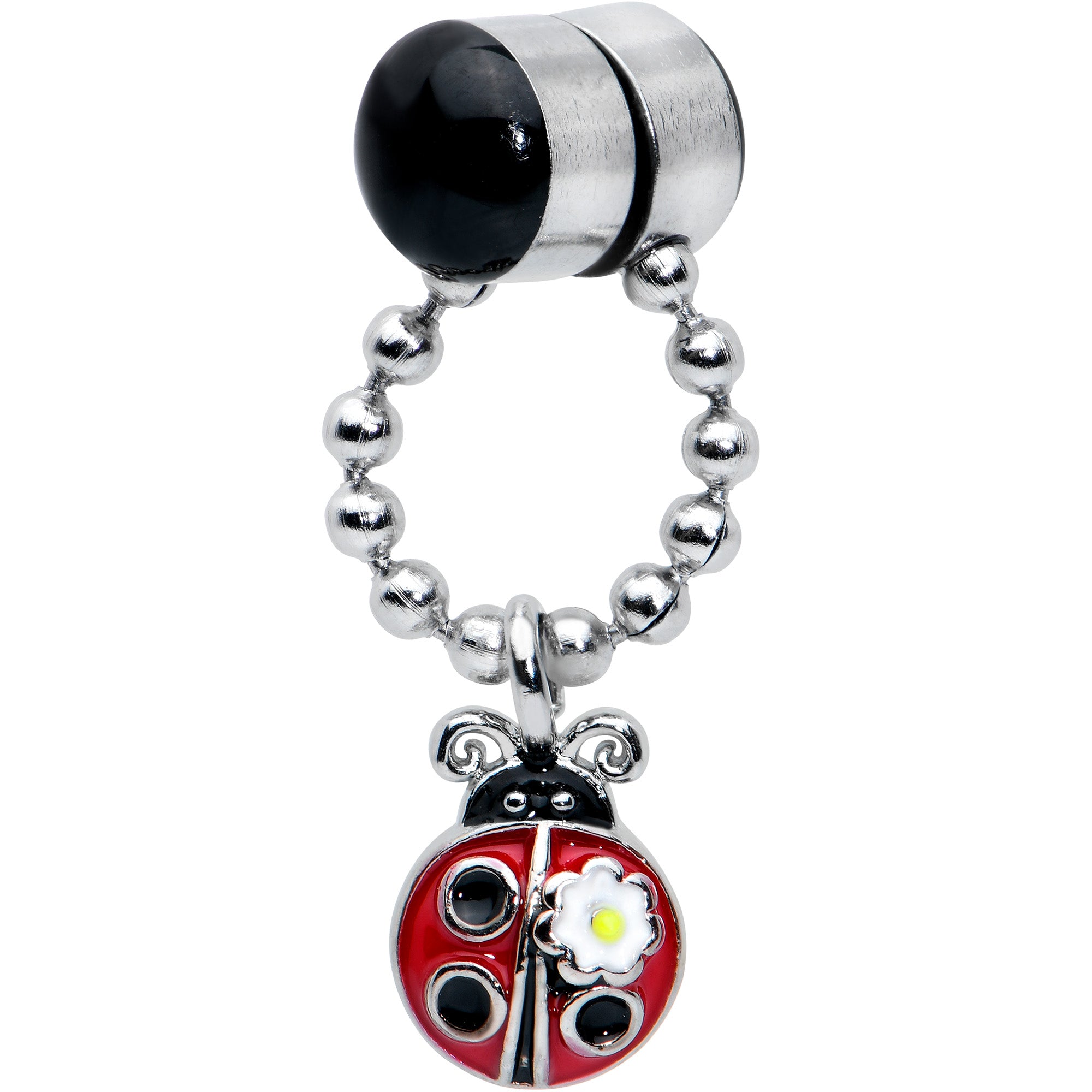 Ladybug Chain Dangle Non Pierced Magnetic Clip On Fake Septum Ring