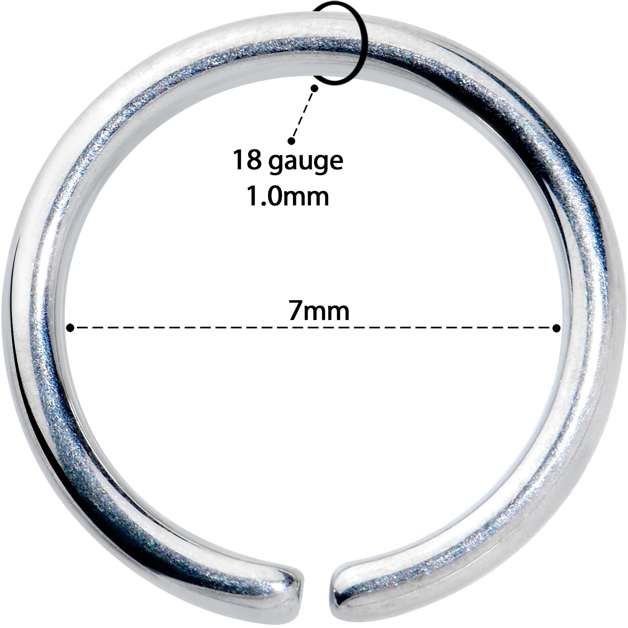 18 Gauge 7mm Grade 23 Titanium Bendable Hoop Ring