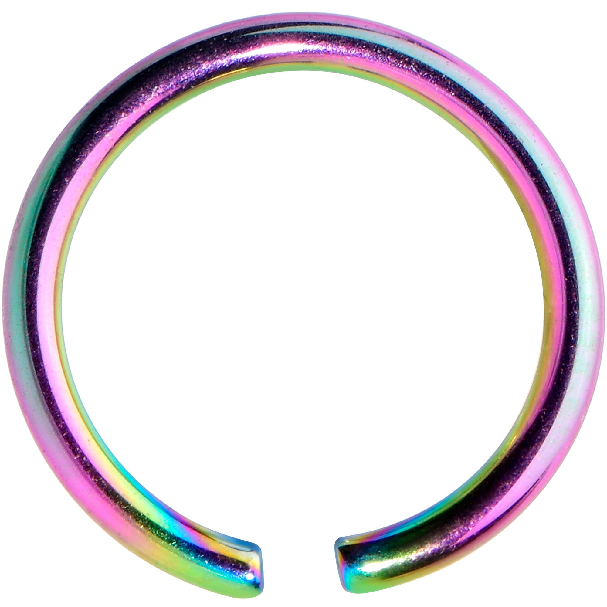 20 Gauge 1/4 Rainbow PVD Grade 23 Titanium Bendable Hoop Ring