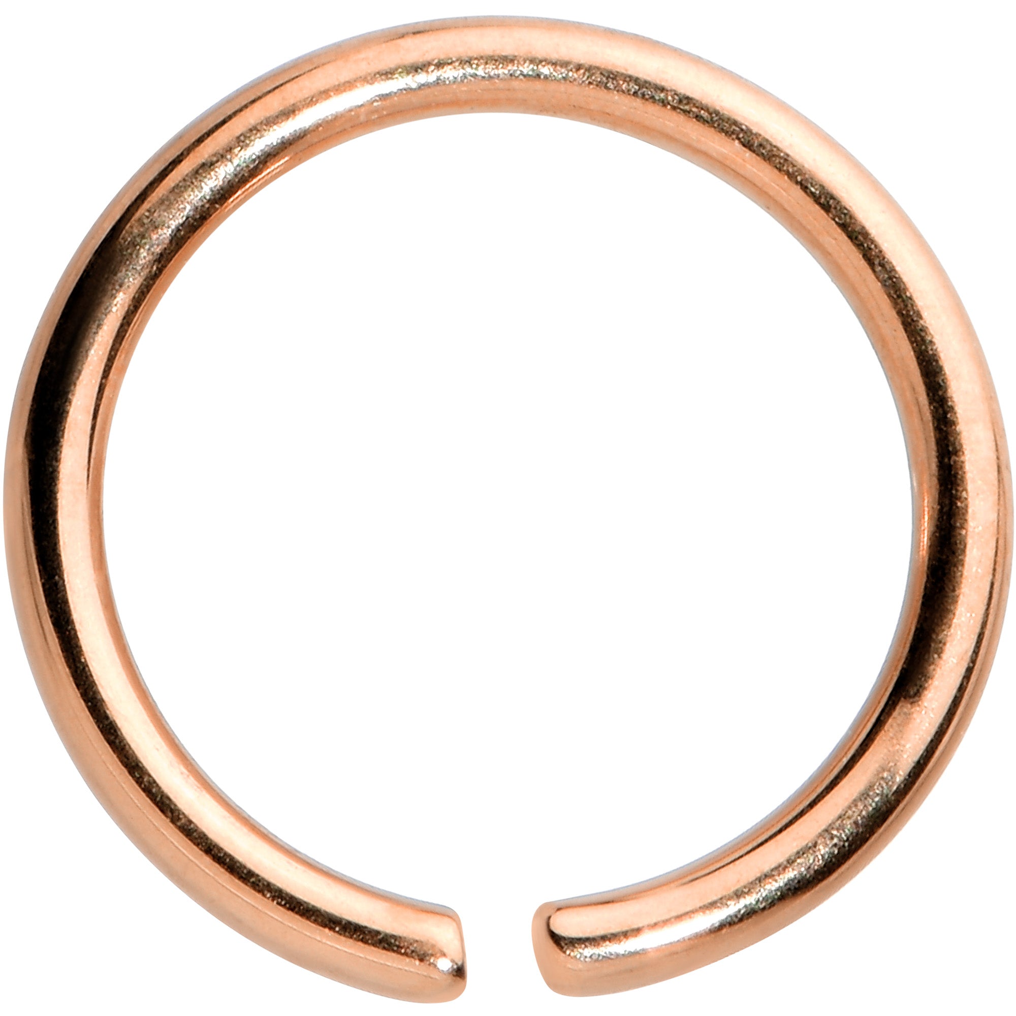 20 Gauge 1/4 Rose Gold Tone PVD Grade 23 Titanium Bendable Hoop Ring