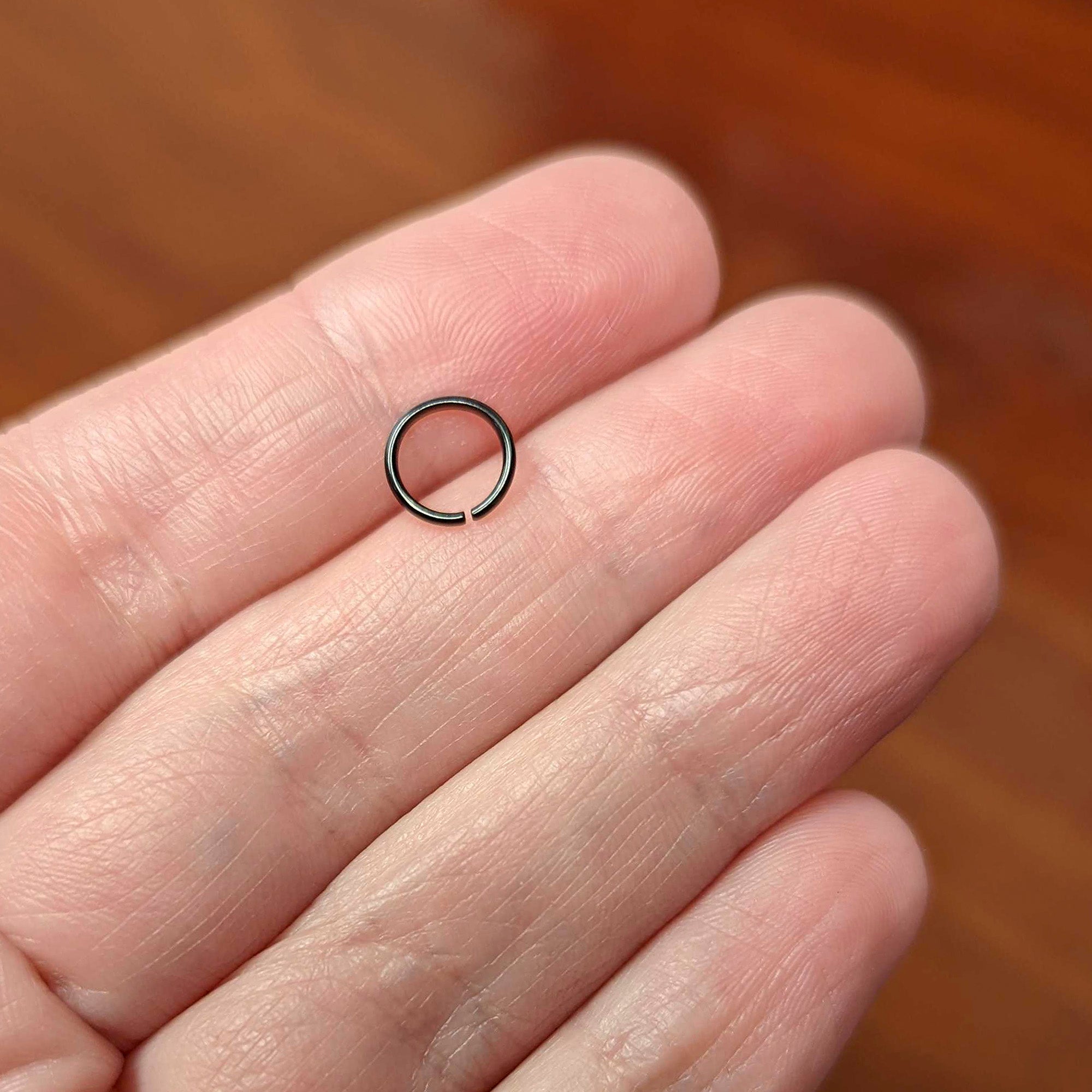 20 Gauge 1/4 Black PVD Grade 23 Titanium Bendable Hoop Ring