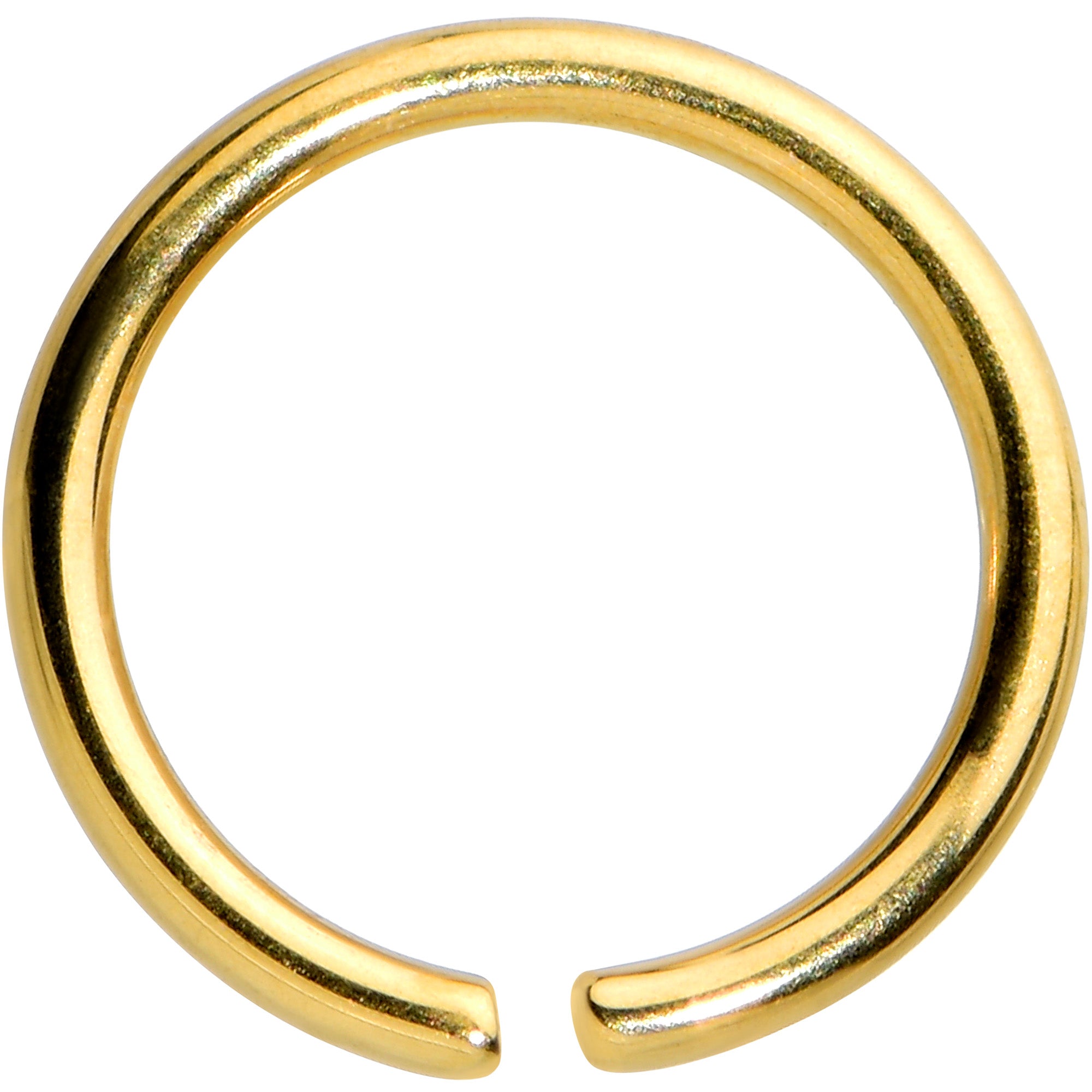 20 Gauge 1/4 Gold Tone PVD Grade 23 Titanium Bendable Hoop Ring