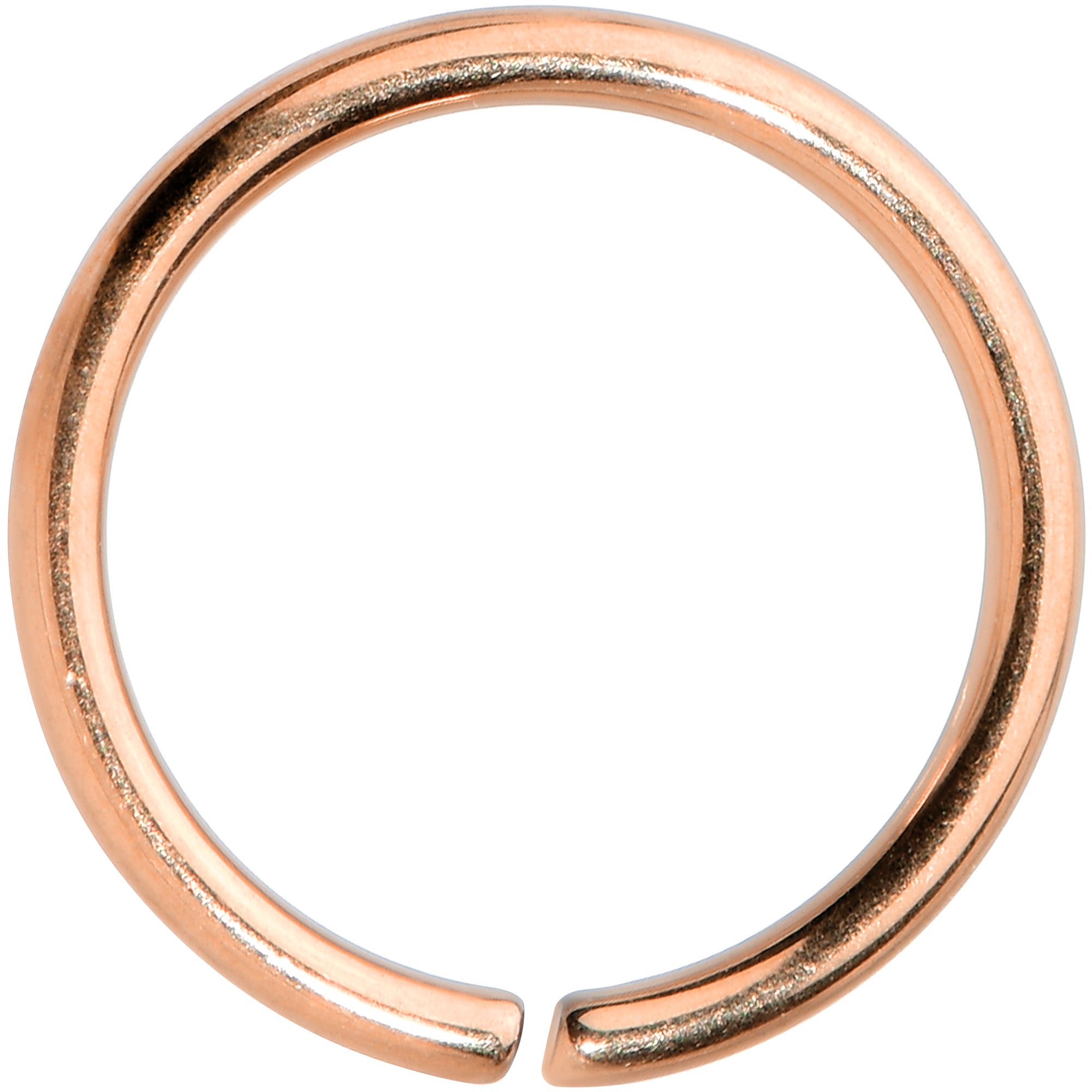 20 Gauge 7mm Rose Gold Tone PVD Grade 23 Titanium Bendable Hoop Ring