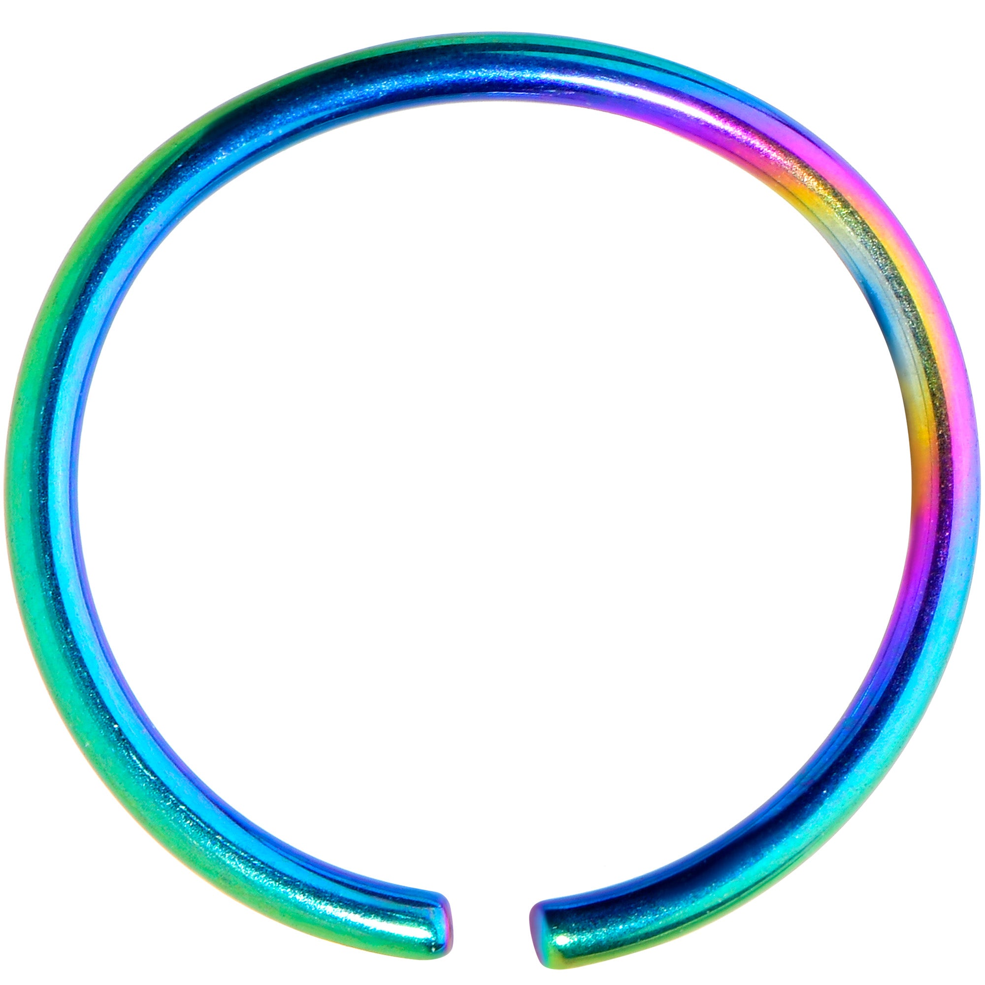 20 Gauge 9mm Rainbow PVD Grade 23 Titanium Bendable Hoop Ring