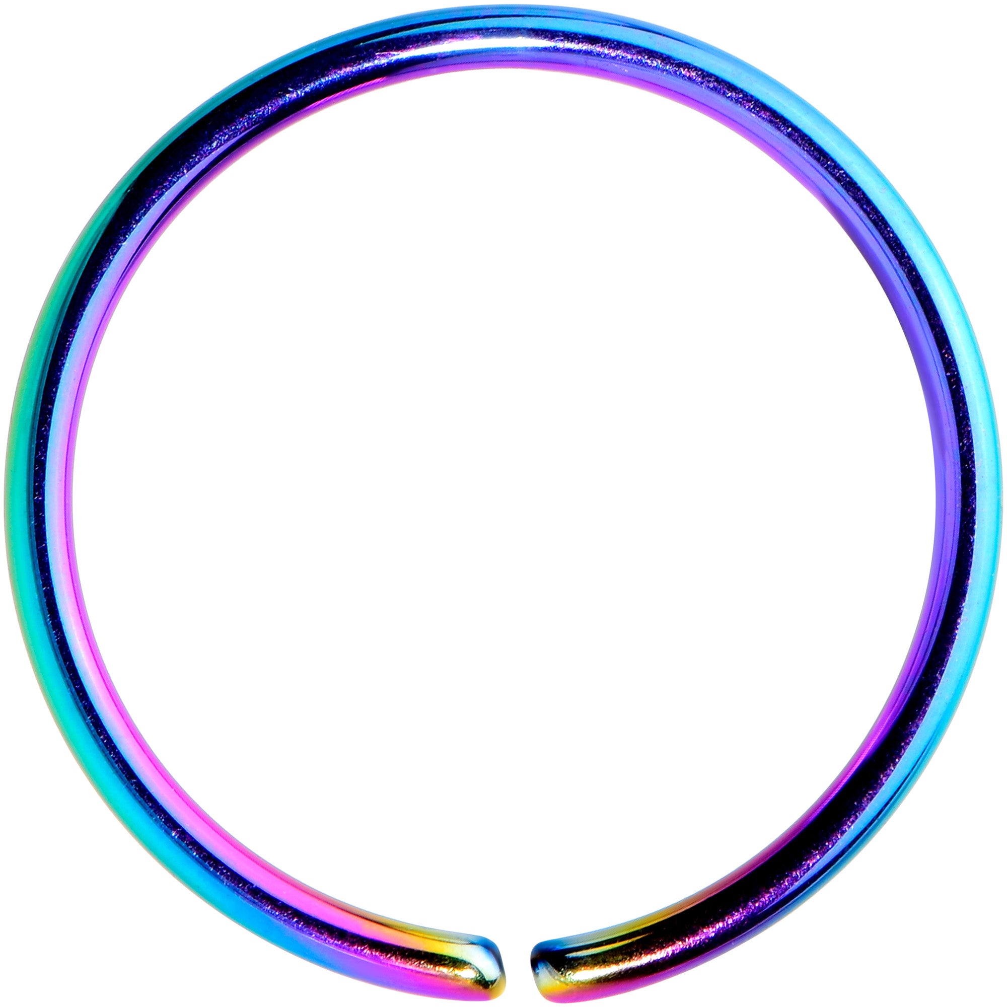 20 Gauge 3/8 Rainbow PVD Grade 23 Titanium Bendable Hoop Ring