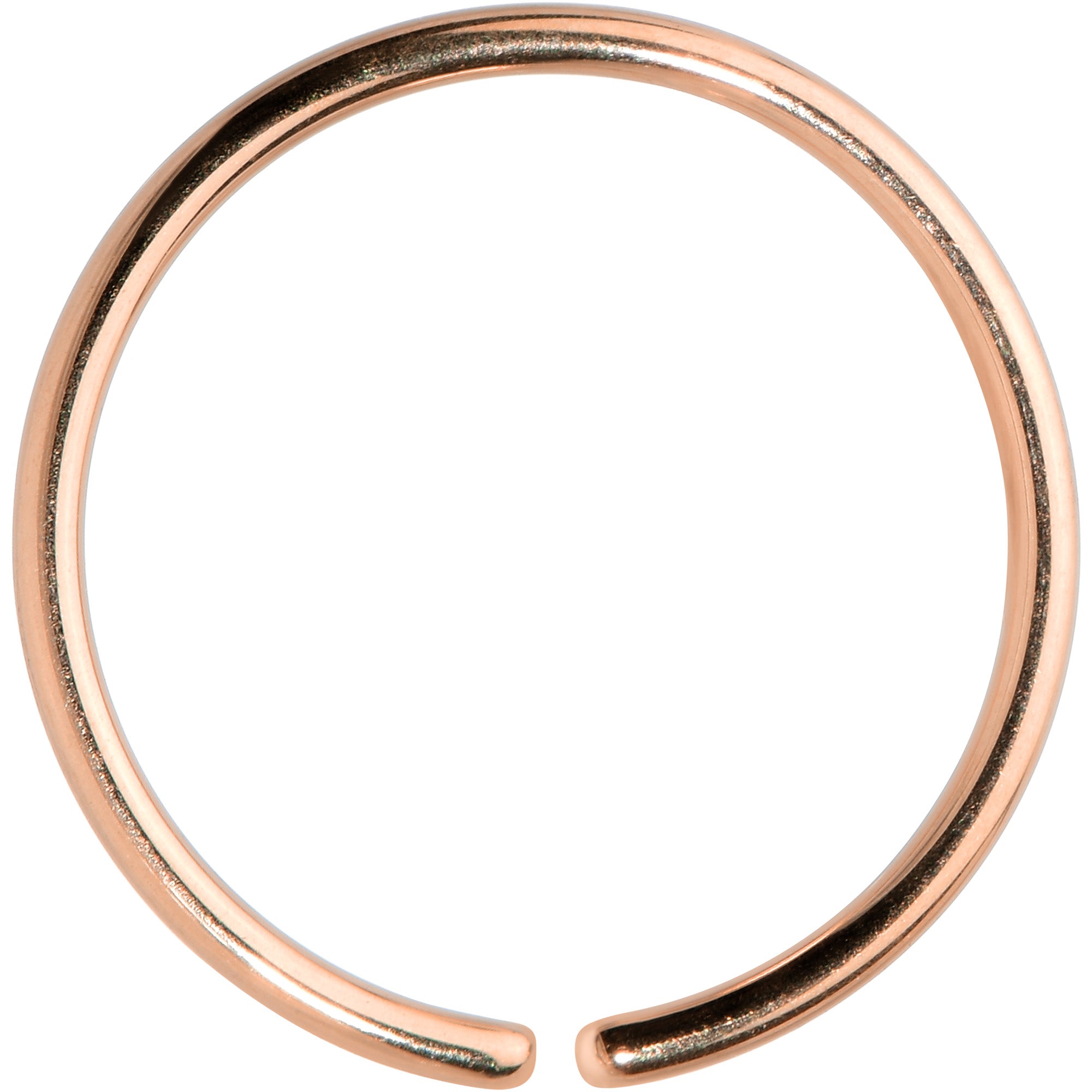 20 Gauge 3/8 Rose Gold Tone PVD Grade 23 Titanium Bendable Hoop Ring