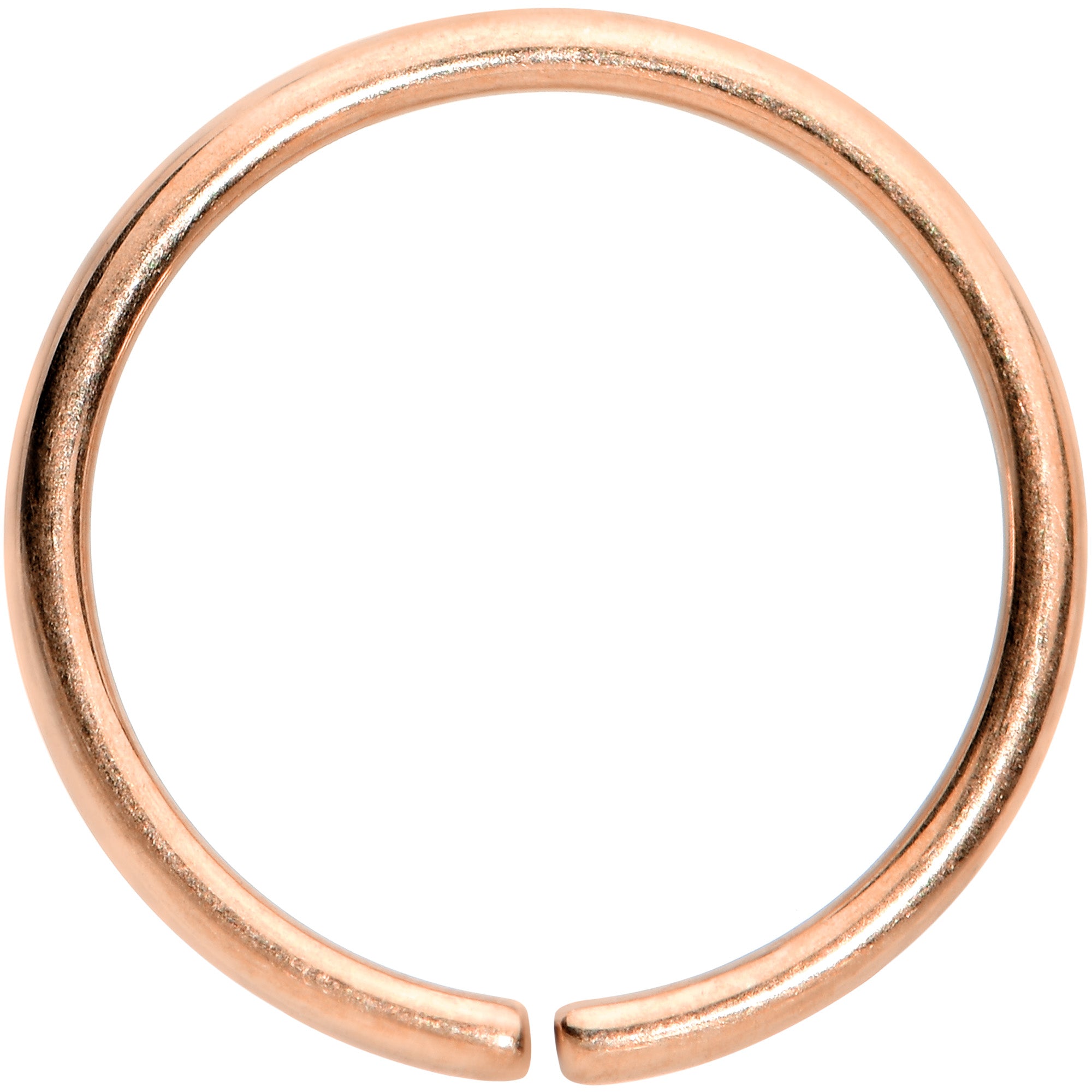 18 Gauge 3/8 Rose Gold Tone PVD Grade 23 Titanium Bendable Hoop Ring