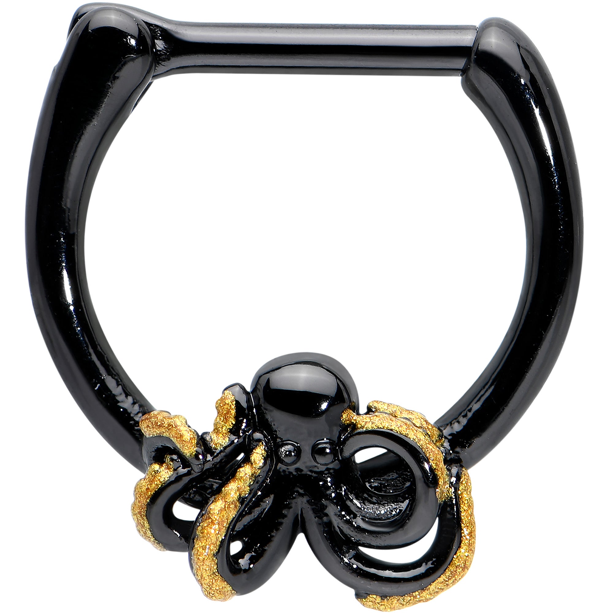 16 Gauge 5/16 Black Understated Octopus Cartilage Clicker