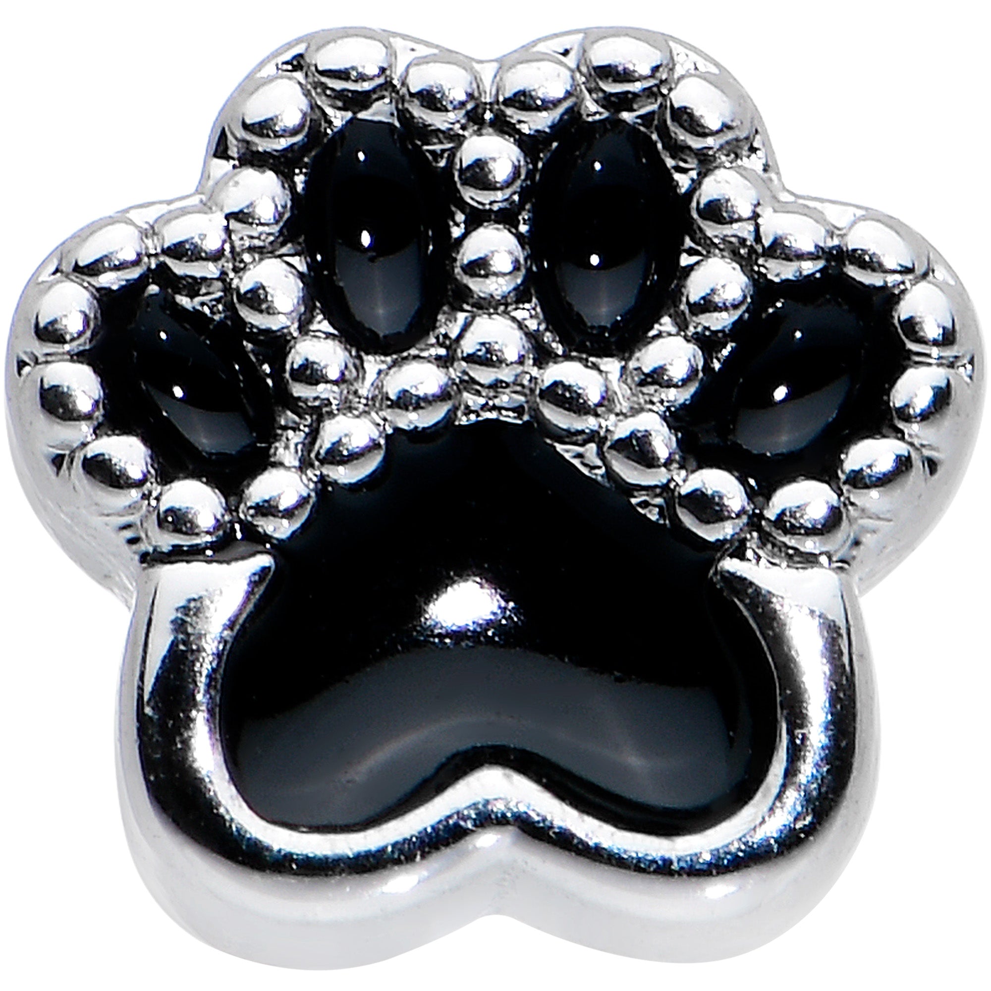 16 Gauge 5/16 Textured Black Paw Print Labret Monroe Tragus