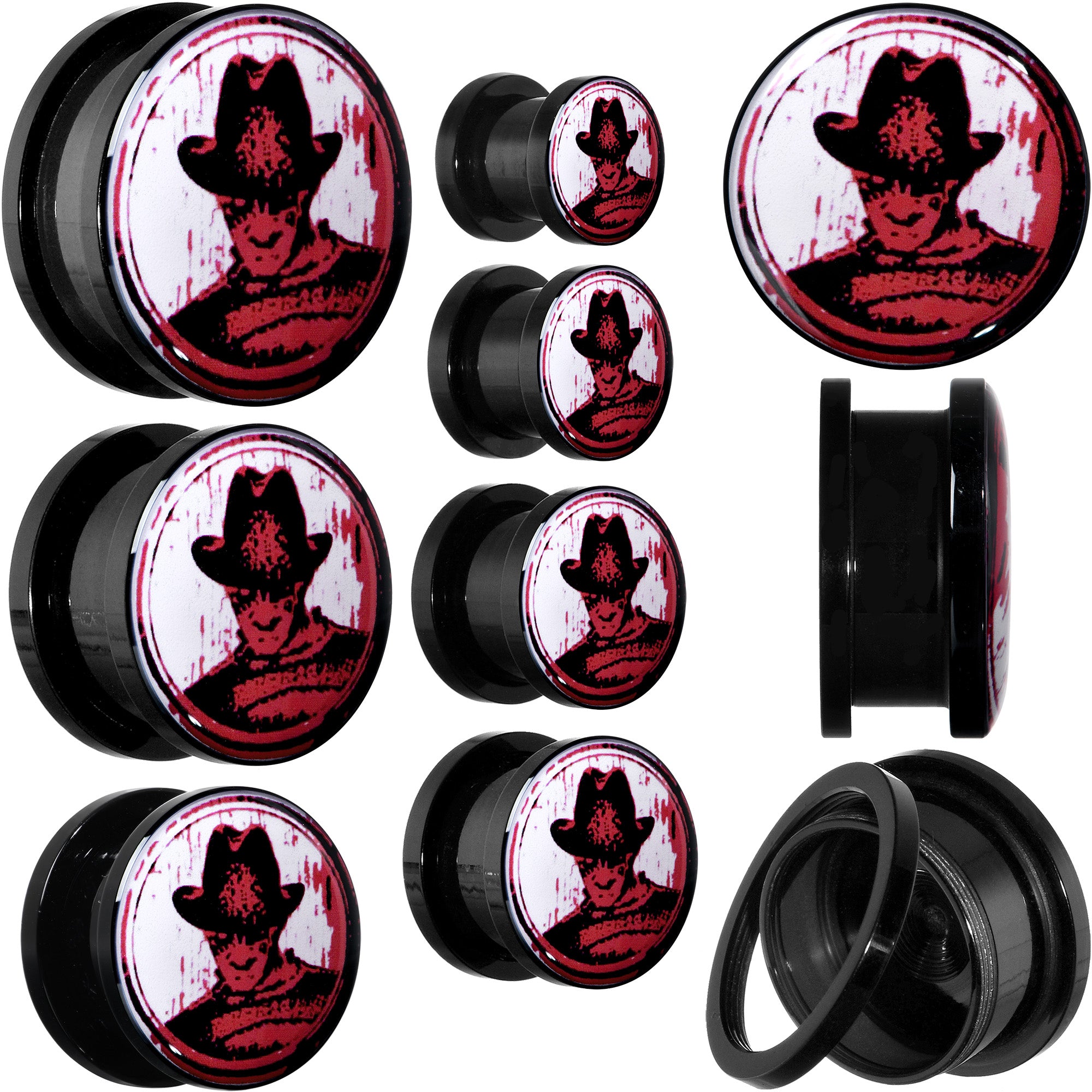 Licensed Nightmare on Elm Street Black Freddy Screw Fit Plug Set