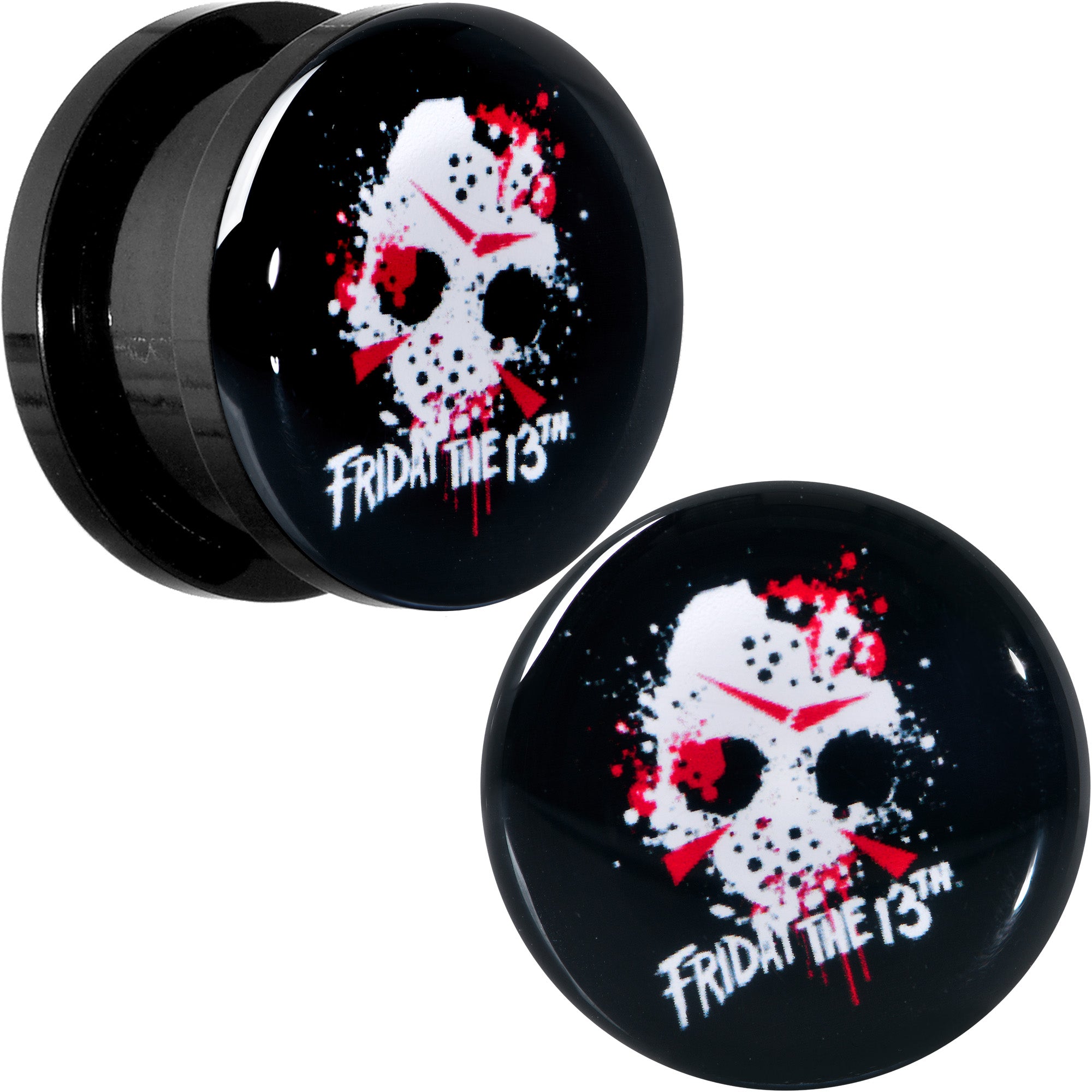 Licensed Friday the 13th Black Jason Mask Screw Fit Plug Set