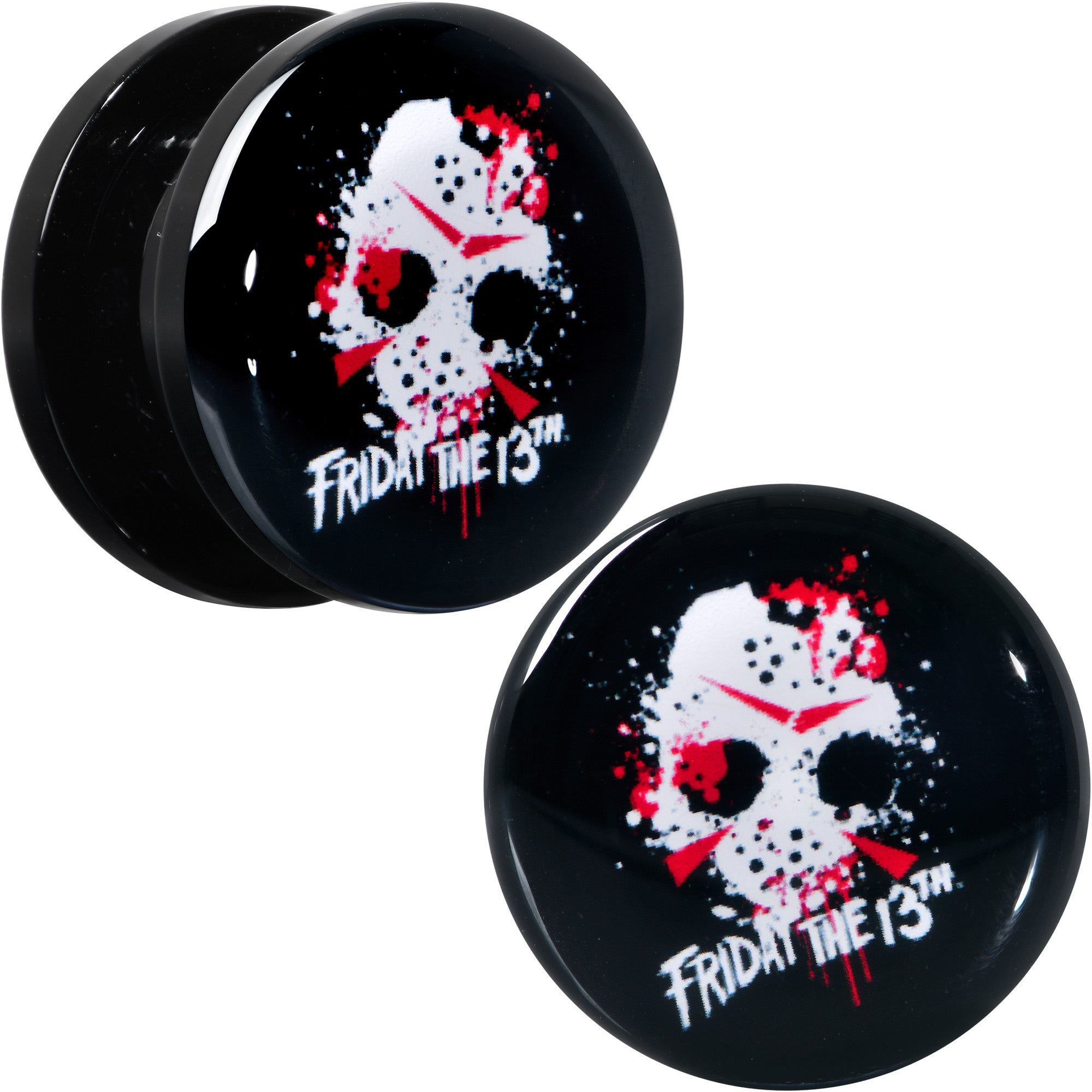 Licensed Friday the 13th Black Jason Mask Screw Fit Plug Set