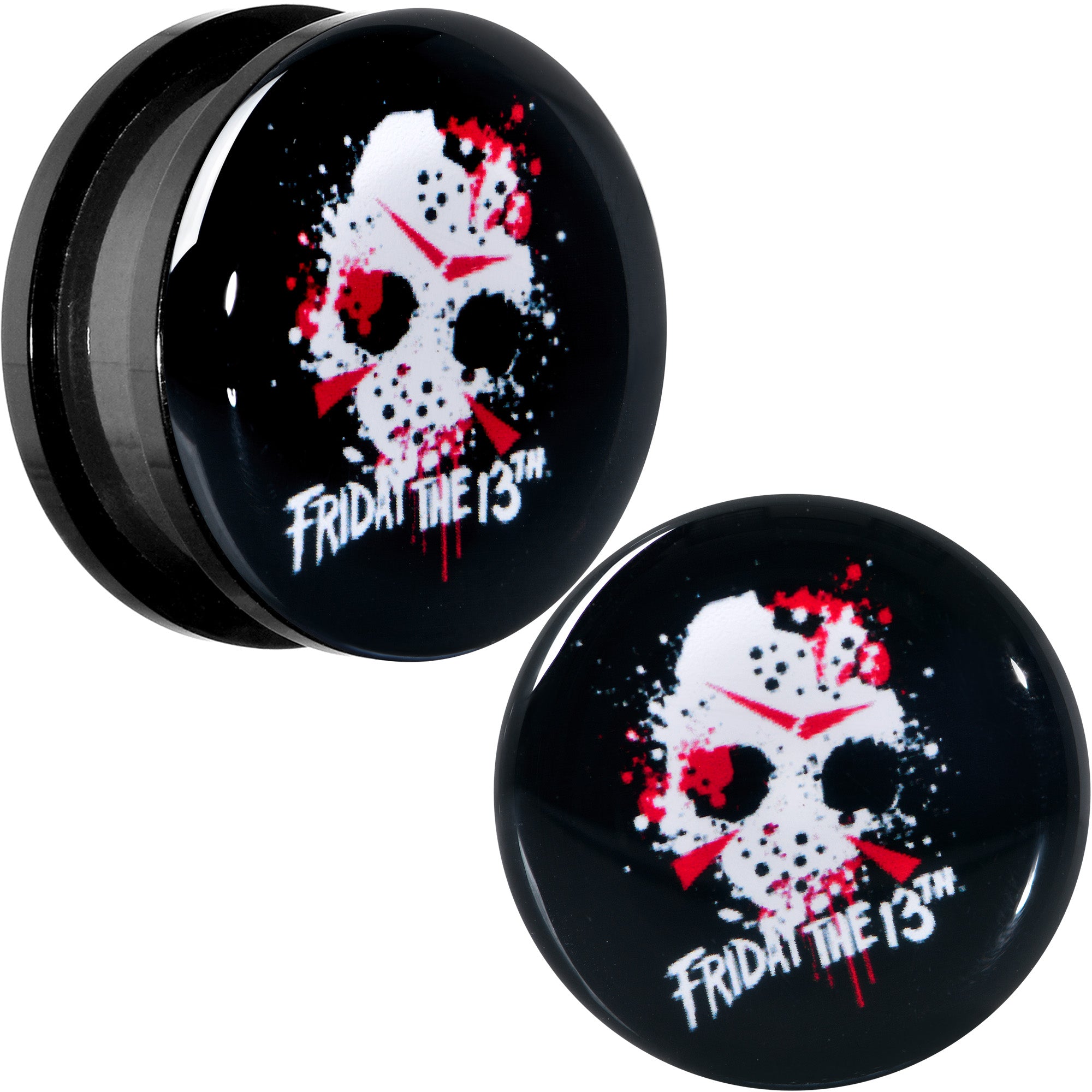 Licensed Friday the 13th Black Jason Mask Screw Fit Plug Set