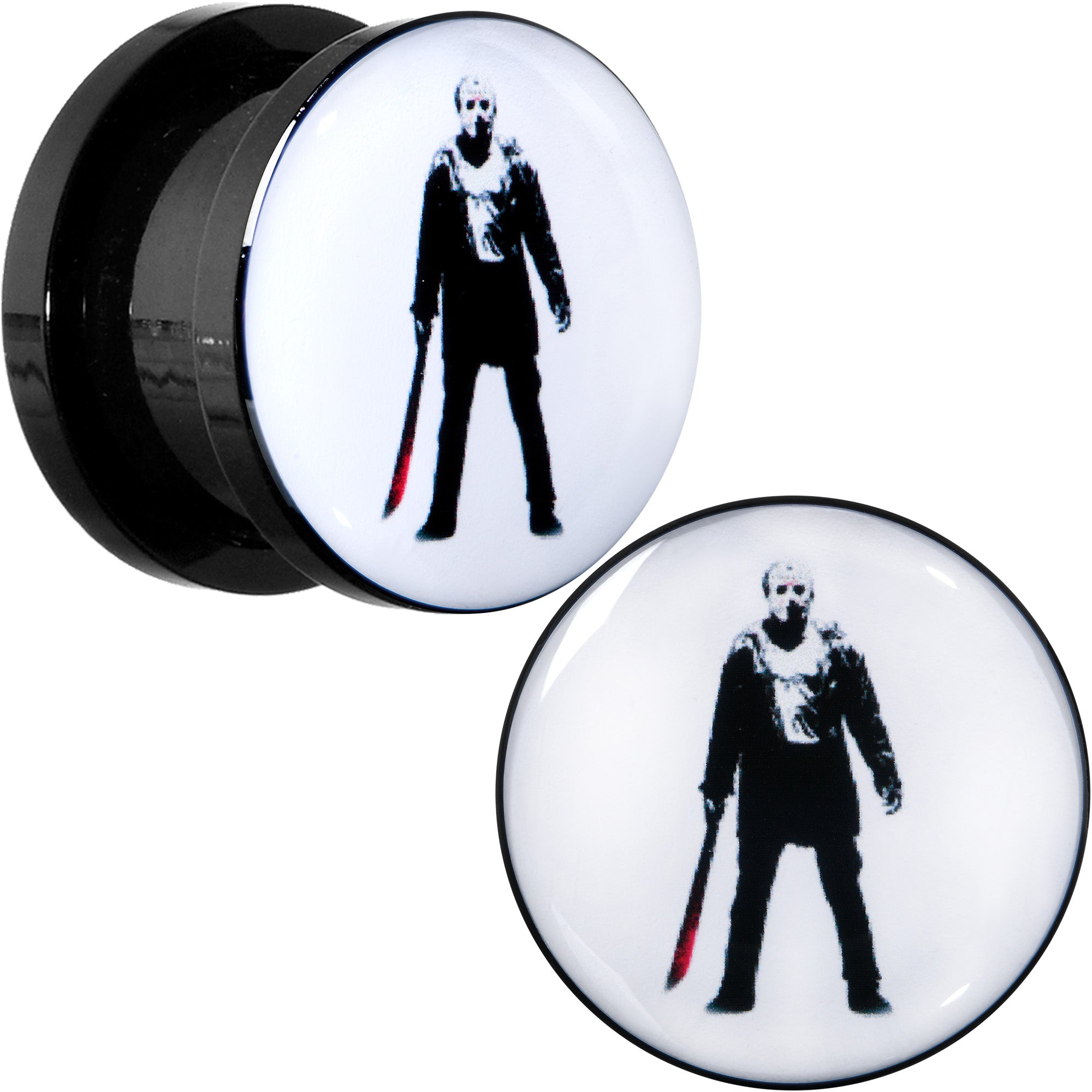 Licensed Friday the 13th Black Jason Voorhees Screw Fit Plug Set