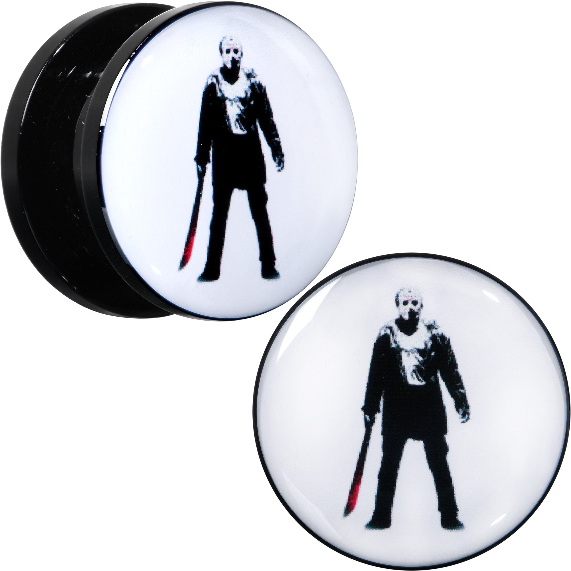 Licensed Friday the 13th Black Jason Voorhees Screw Fit Plug Set