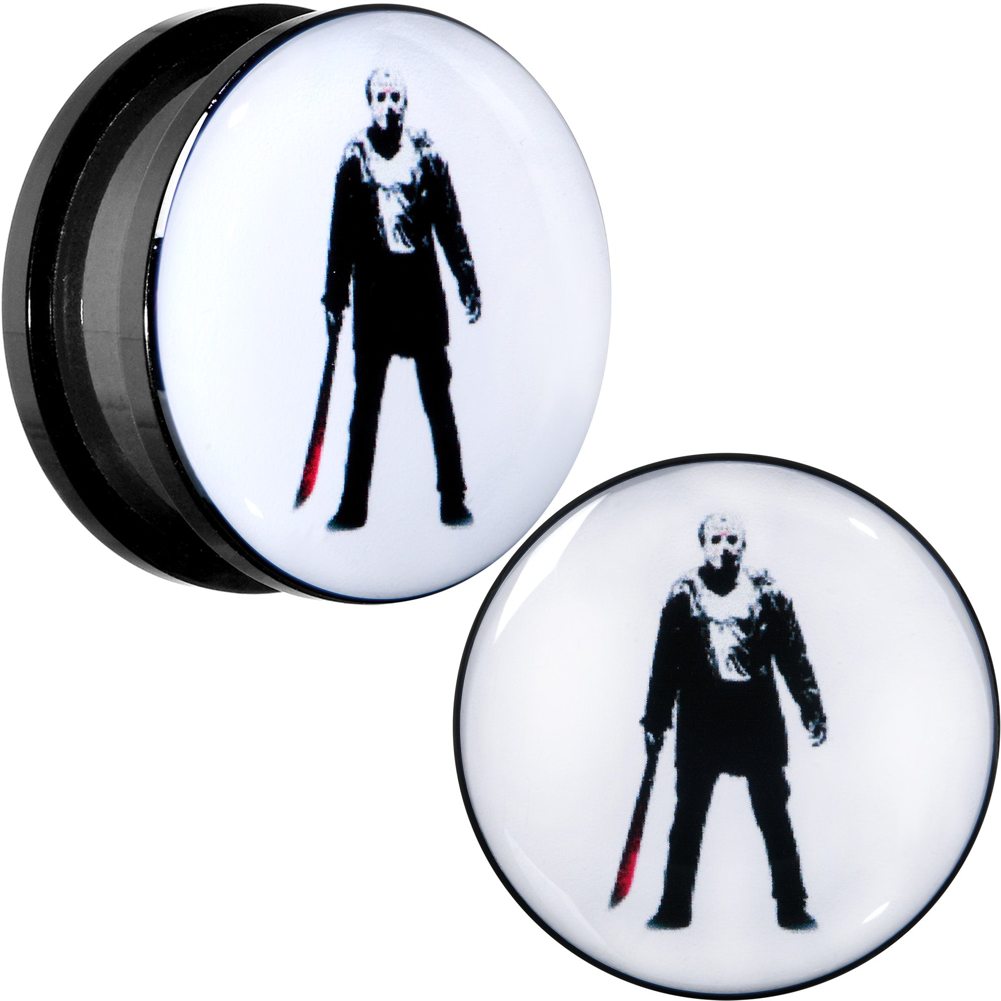 Licensed Friday the 13th Black Jason Voorhees Screw Fit Plug Set