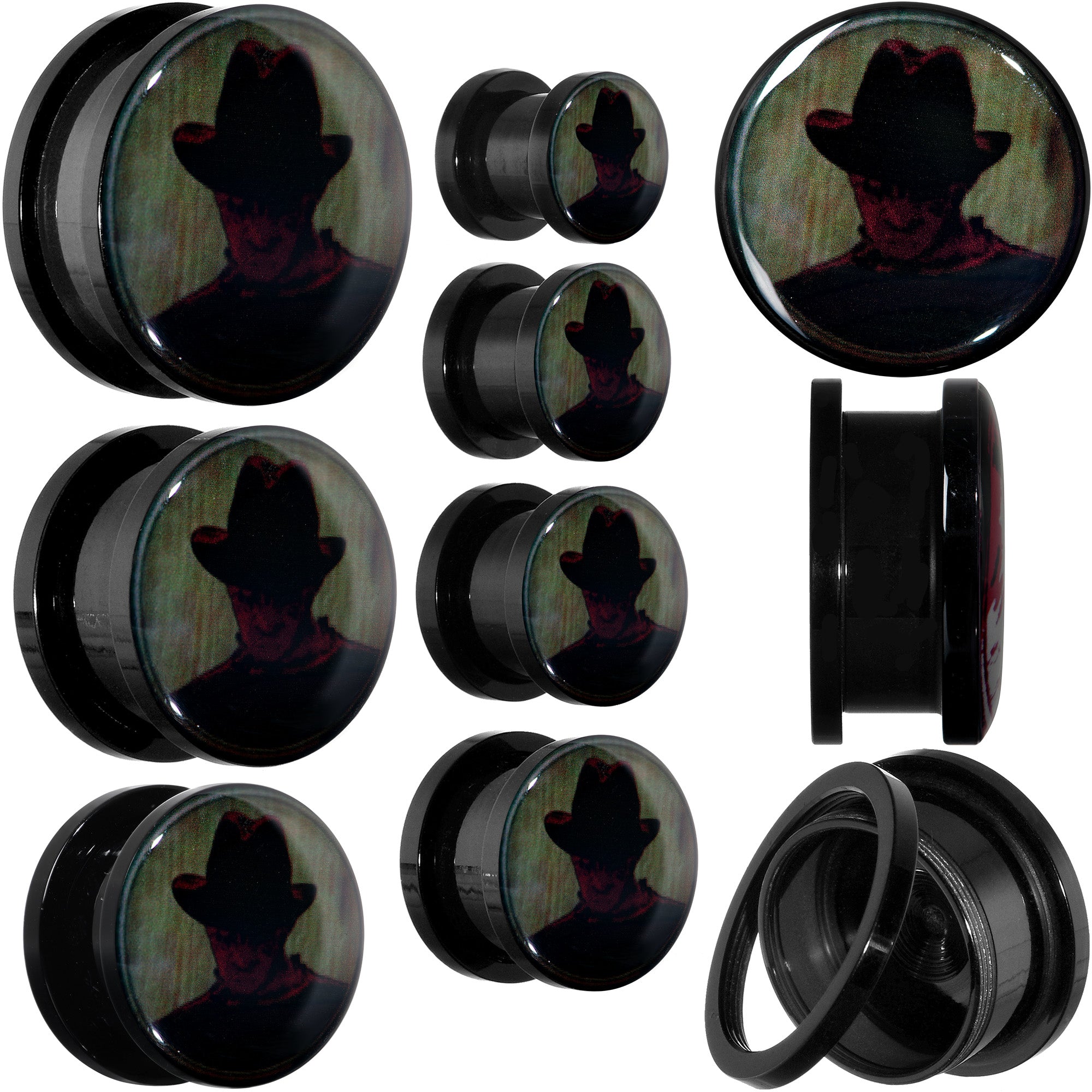 Licensed Nightmare on Elm Street Dark Freddy Screw Fit Plug Set