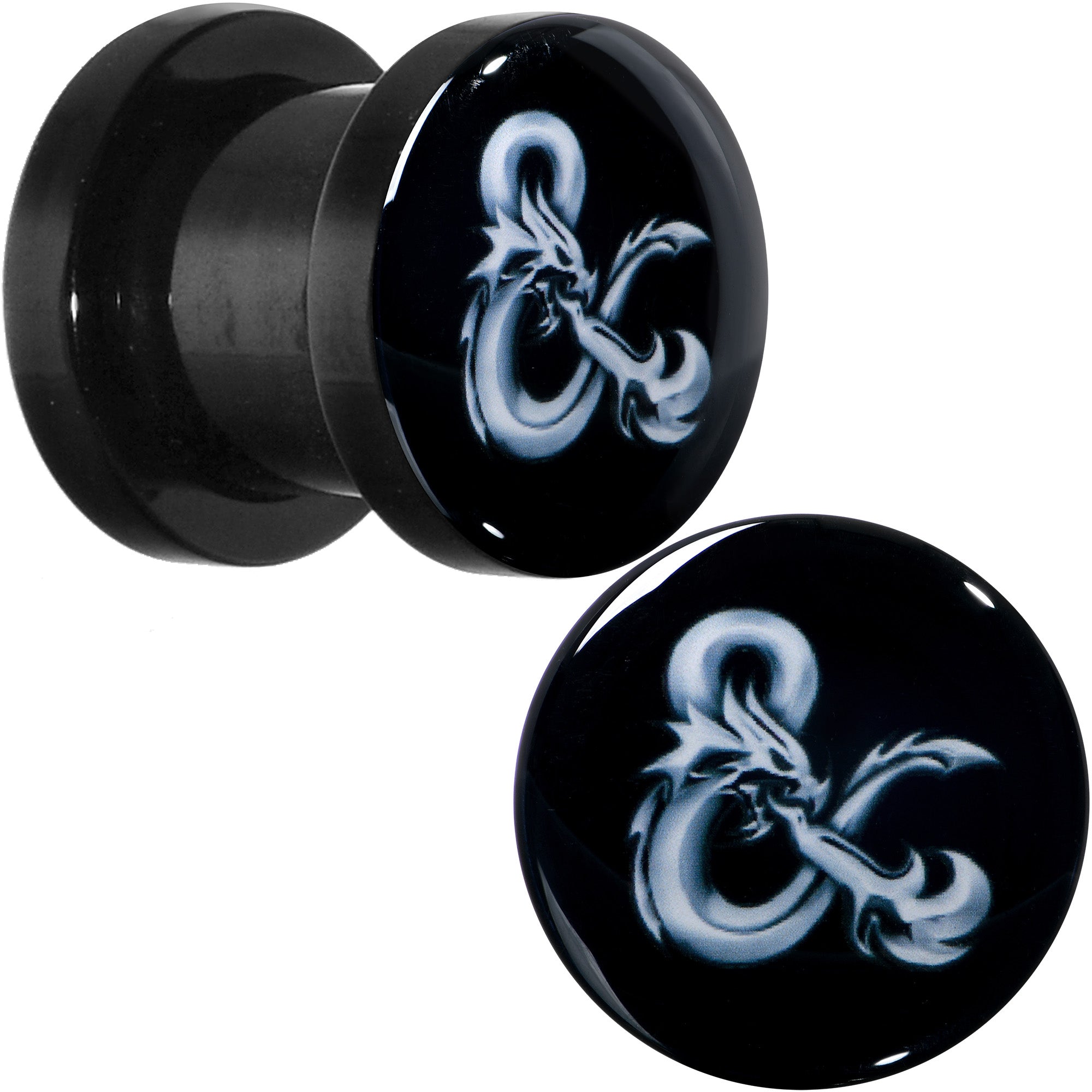 Licensed Dungeons & Dragons Ampersand Black Screw Fit Plug Set