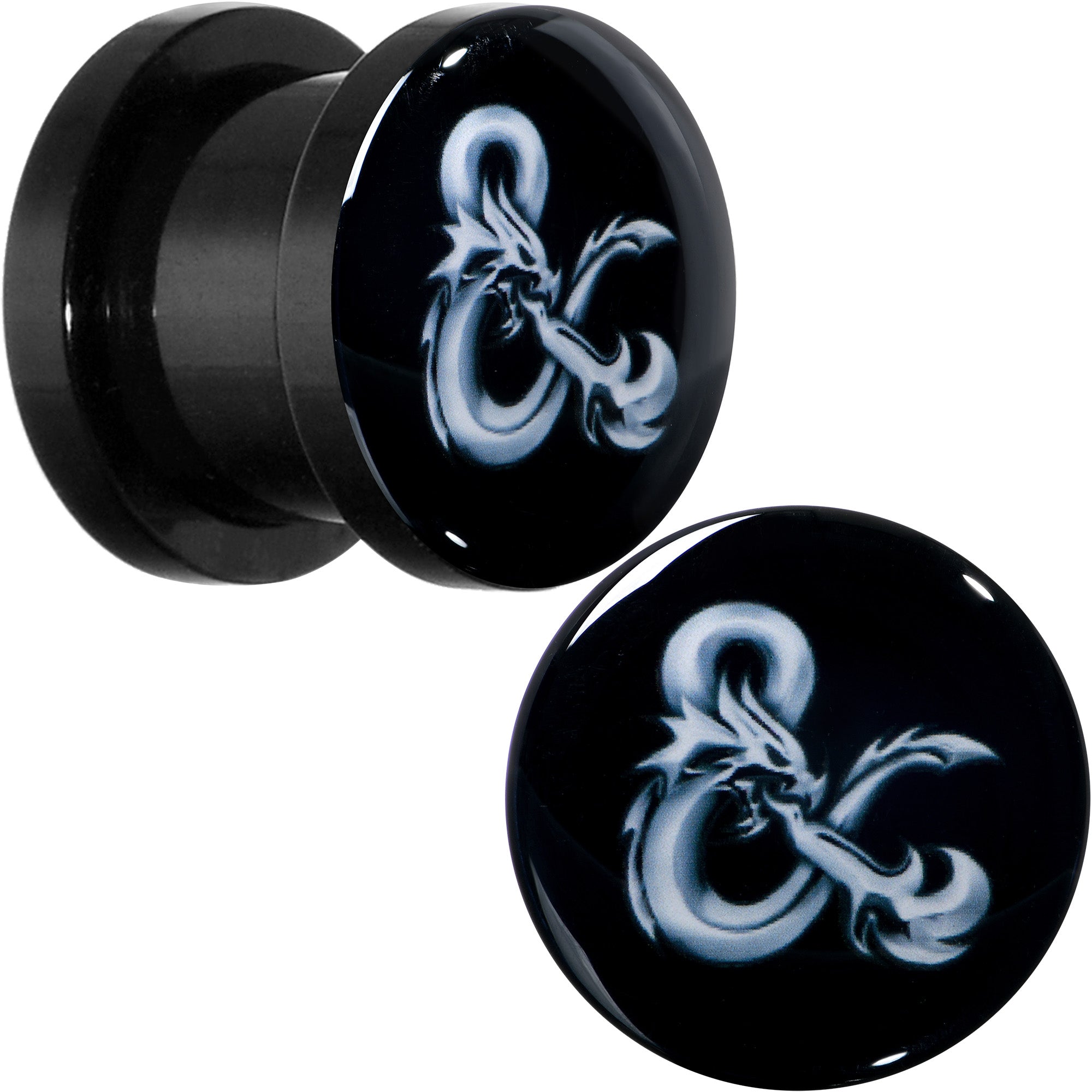 Licensed Dungeons & Dragons Ampersand Black Screw Fit Plug Set