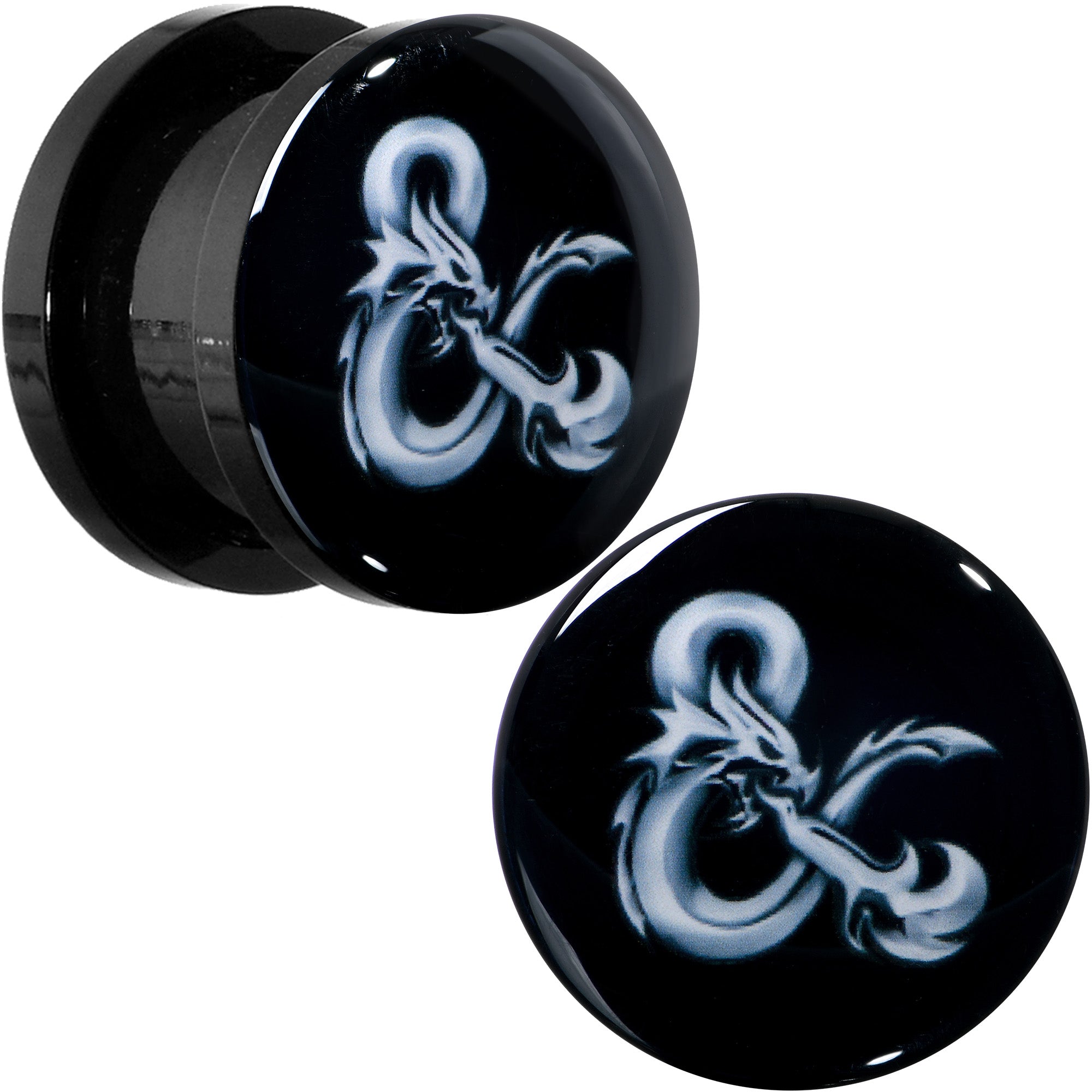 Licensed Dungeons & Dragons Ampersand Black Screw Fit Plug Set