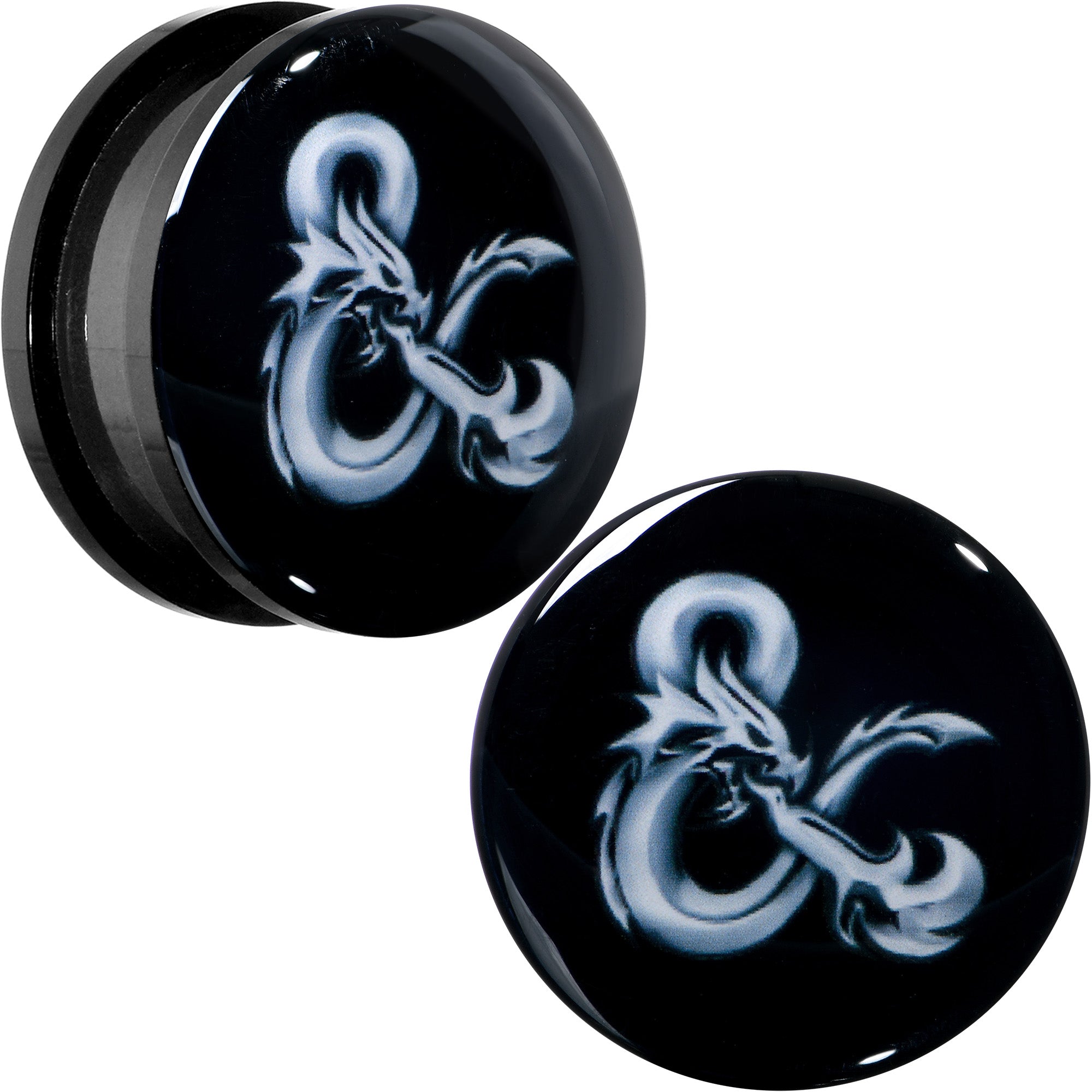 Licensed Dungeons & Dragons Ampersand Black Screw Fit Plug Set