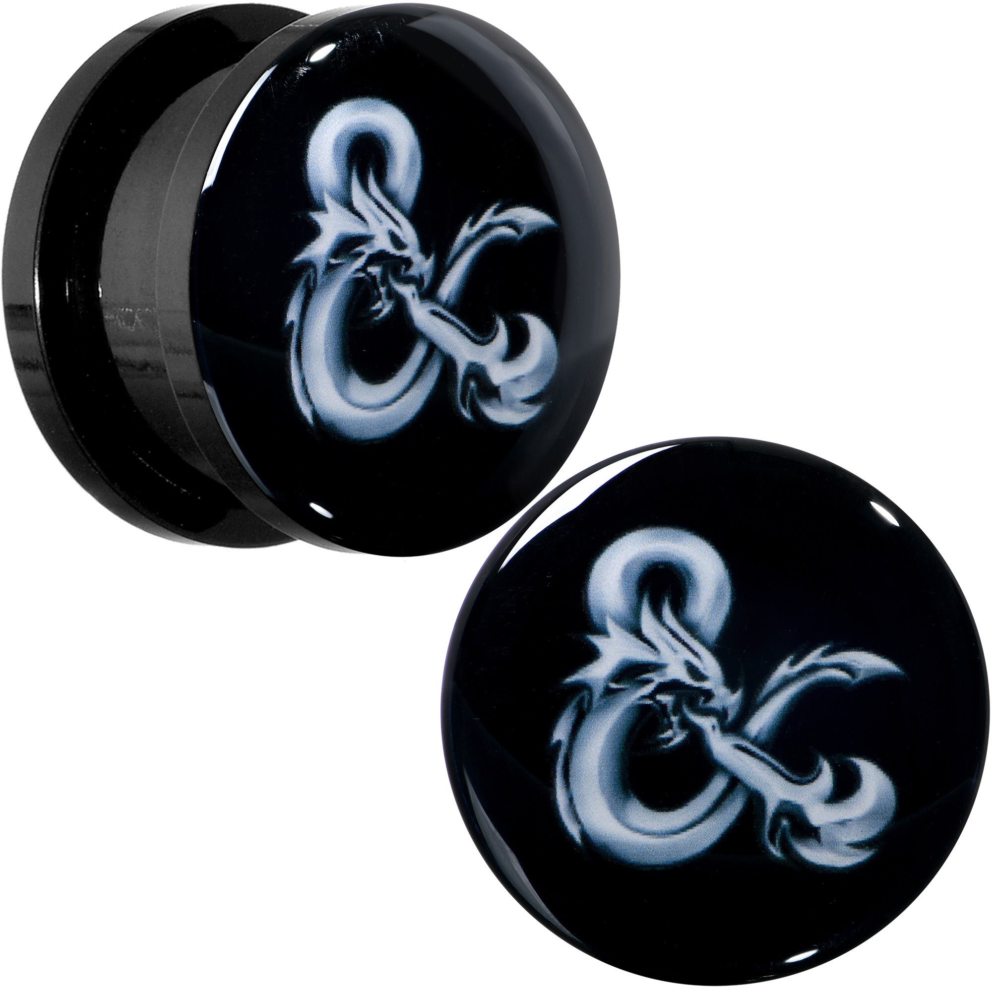 Licensed Dungeons & Dragons Ampersand Black Screw Fit Plug Set