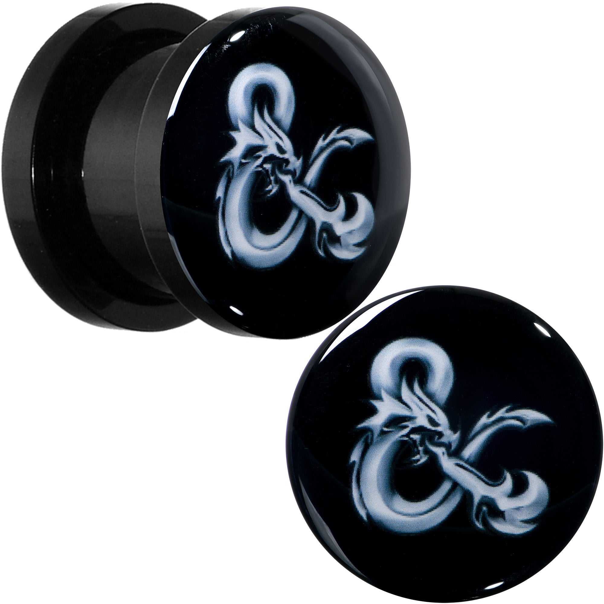 Licensed Dungeons & Dragons Ampersand Black Screw Fit Plug Set