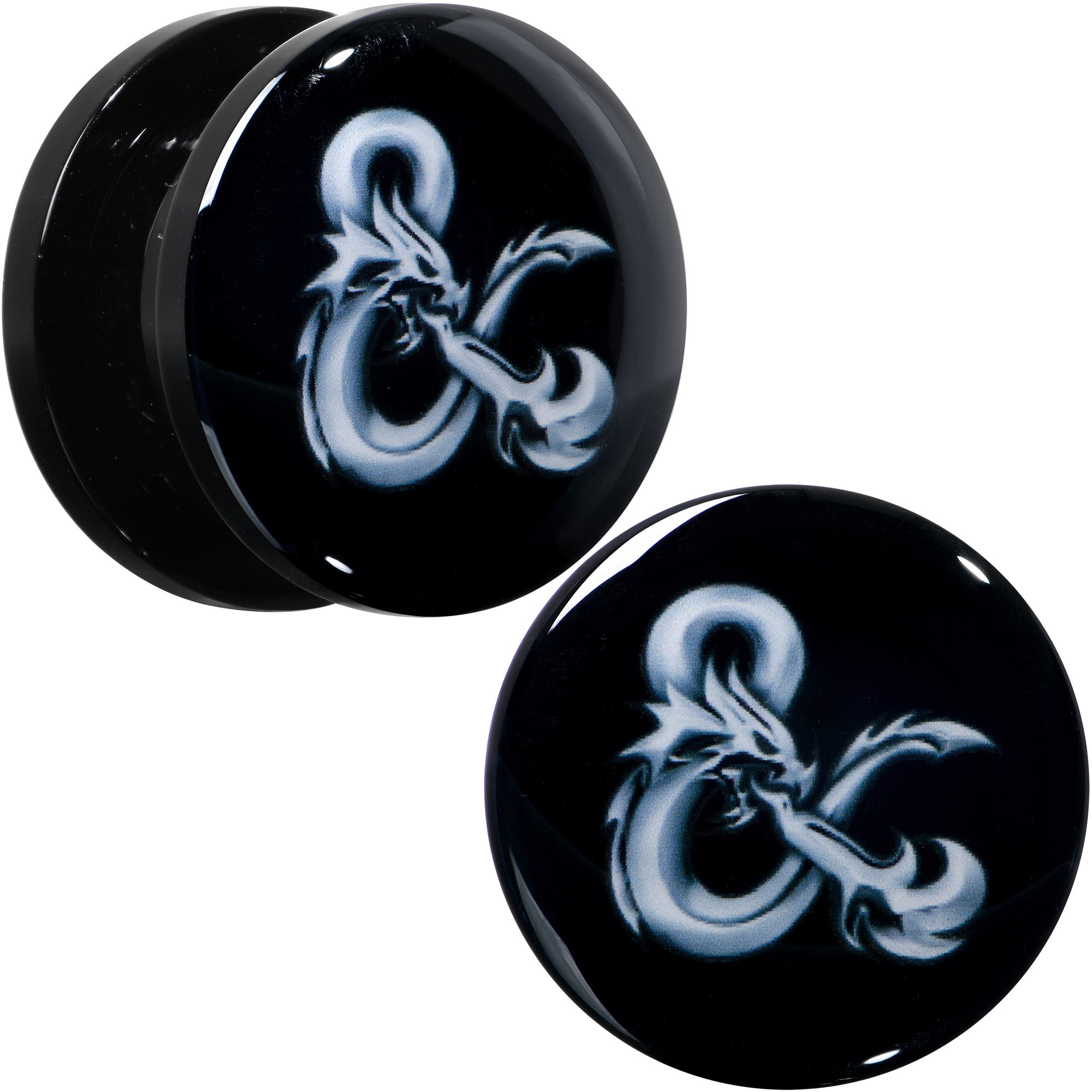 Licensed Dungeons & Dragons Ampersand Black Screw Fit Plug Set