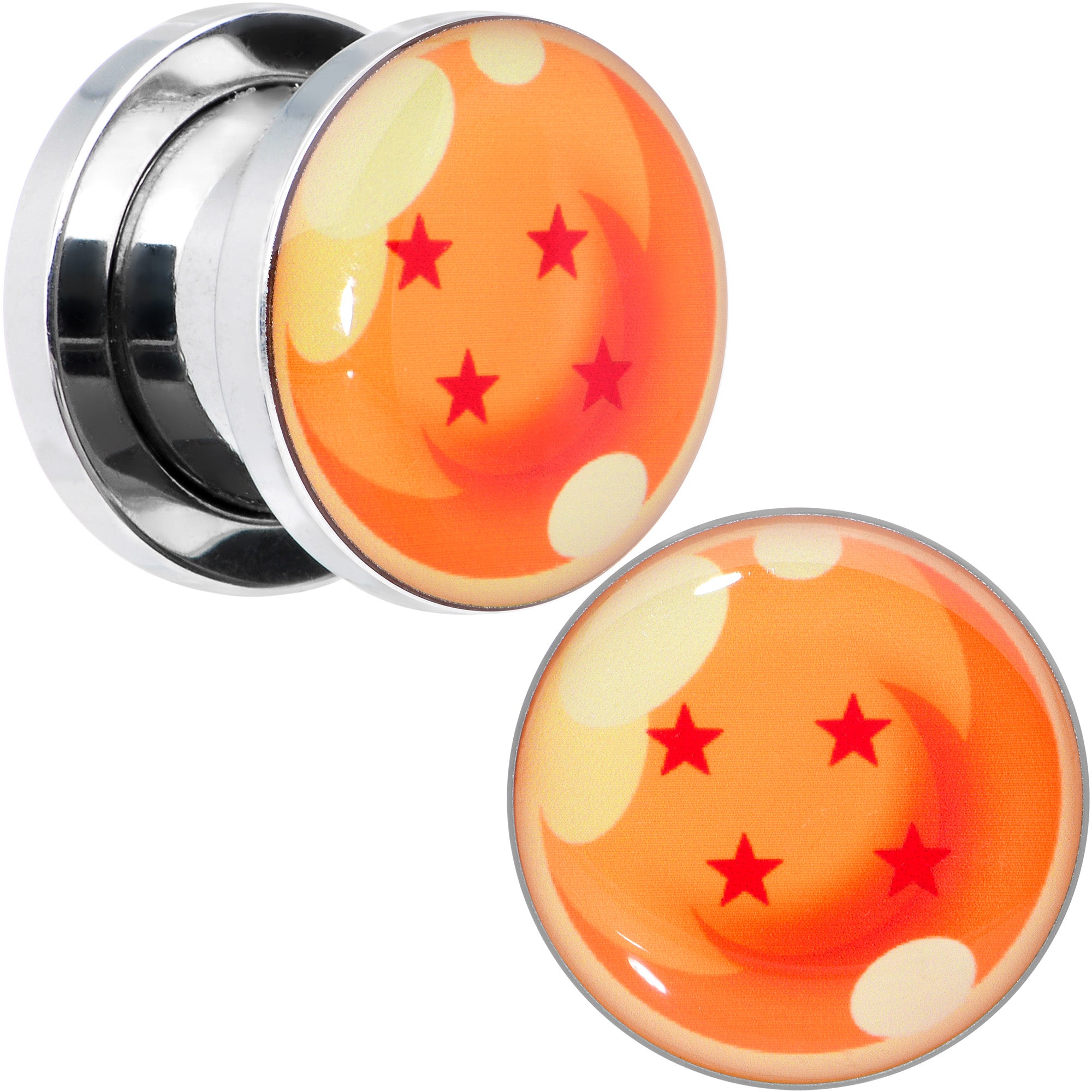 Licensed Dragonball Z Orange 4 Starball Screw Fit Plug Set