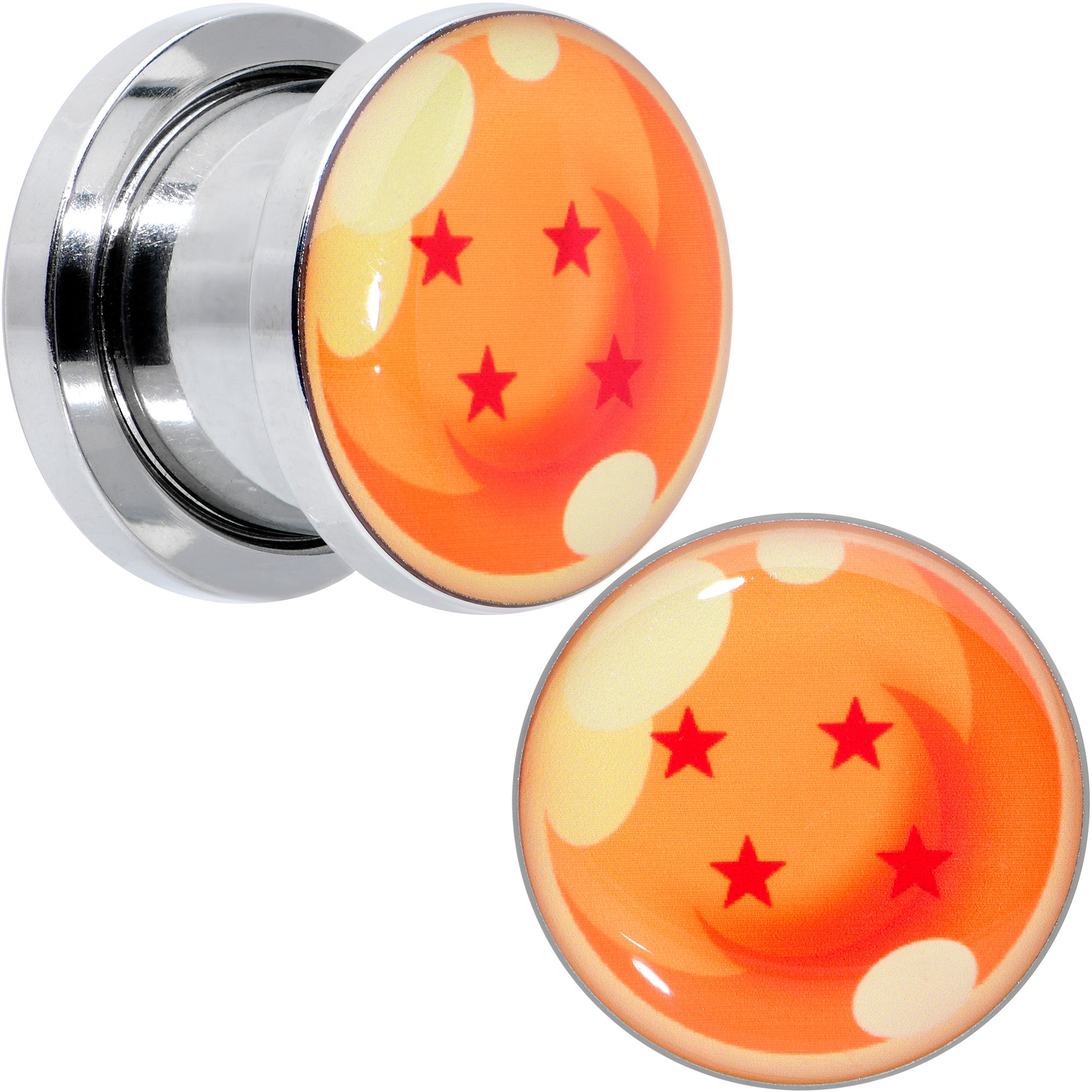 Licensed Dragonball Z Orange 4 Starball Screw Fit Plug Set