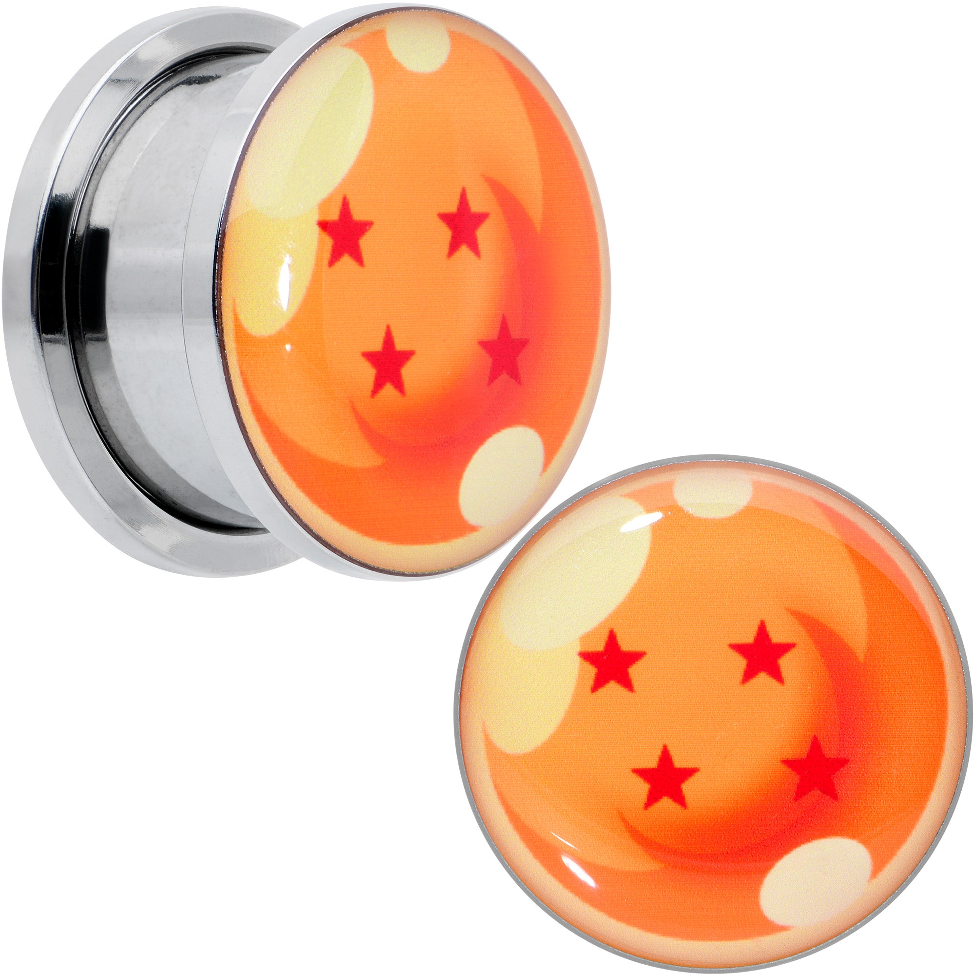 Licensed Dragonball Z Orange 4 Starball Screw Fit Plug Set