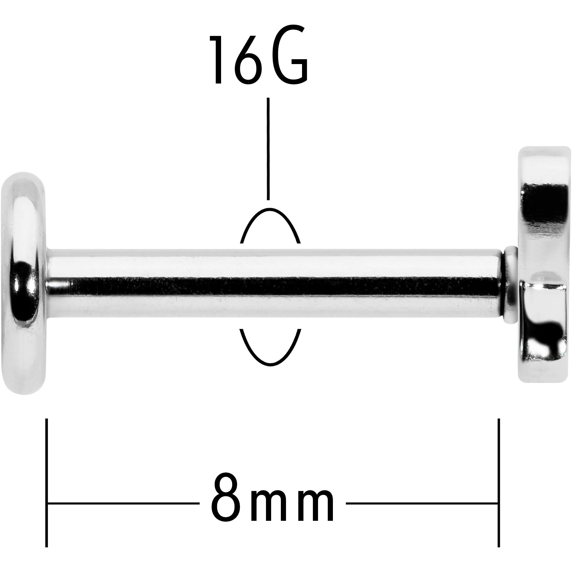 16 Gauge 5/16 Simple Butterfly Internally Threaded Labret Monroe Tragus