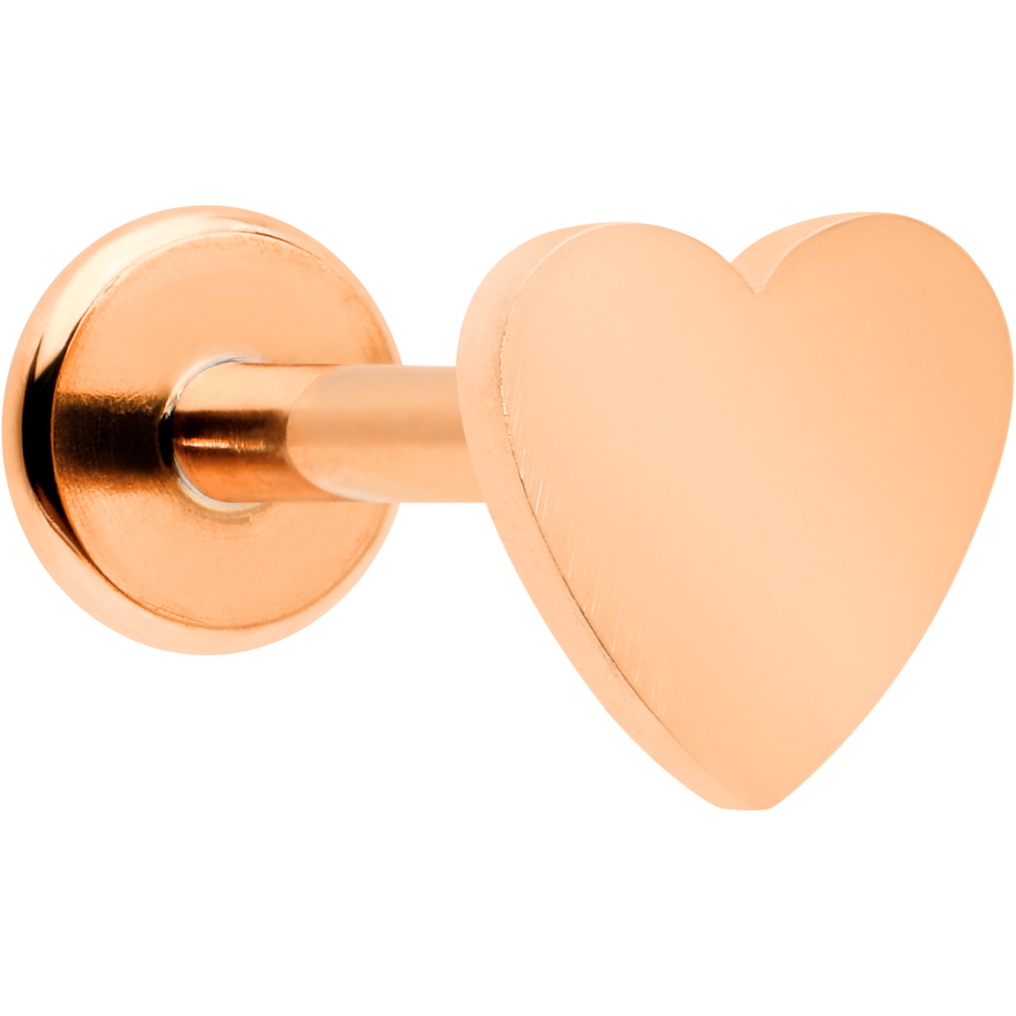 16 Gauge 5/16 Rose Gold Tone Simple Heart Internally Threaded Labret