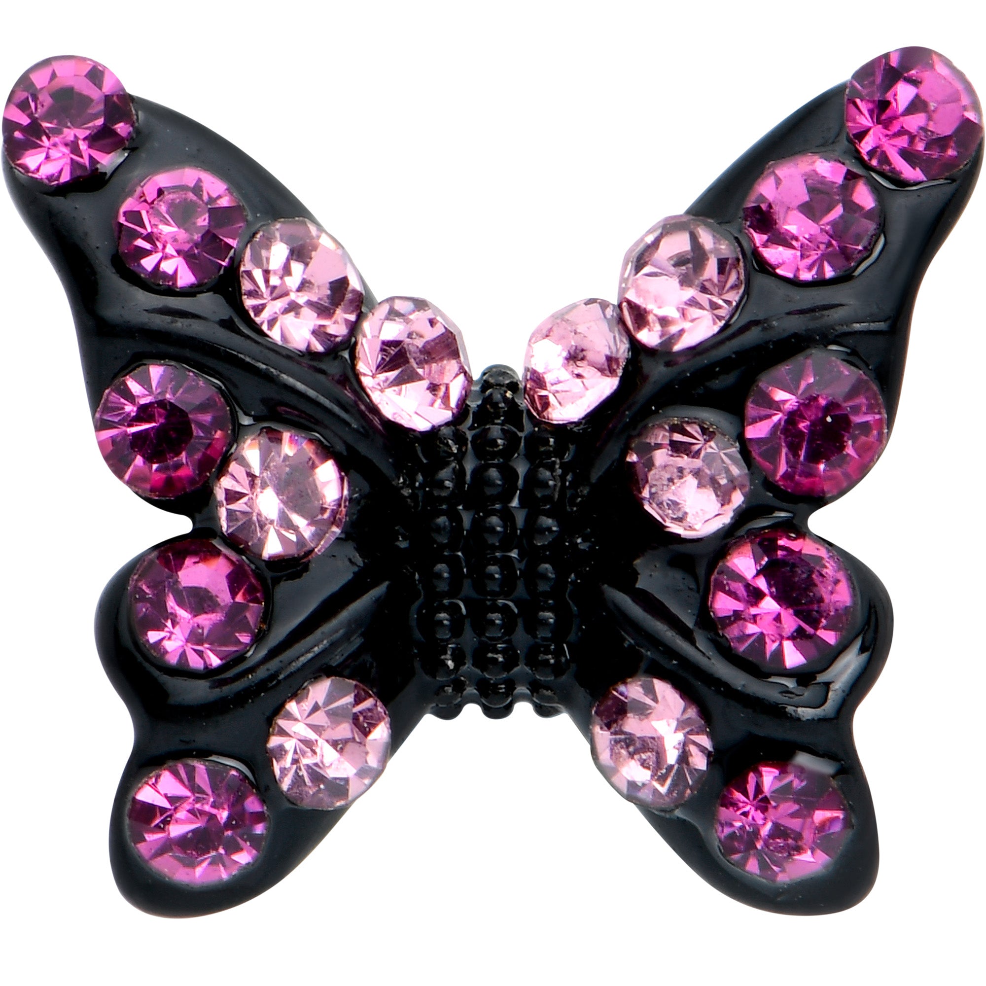 16 Gauge 5/16 Pink Gem Black Midnight Butterfly Labret Monroe Tragus