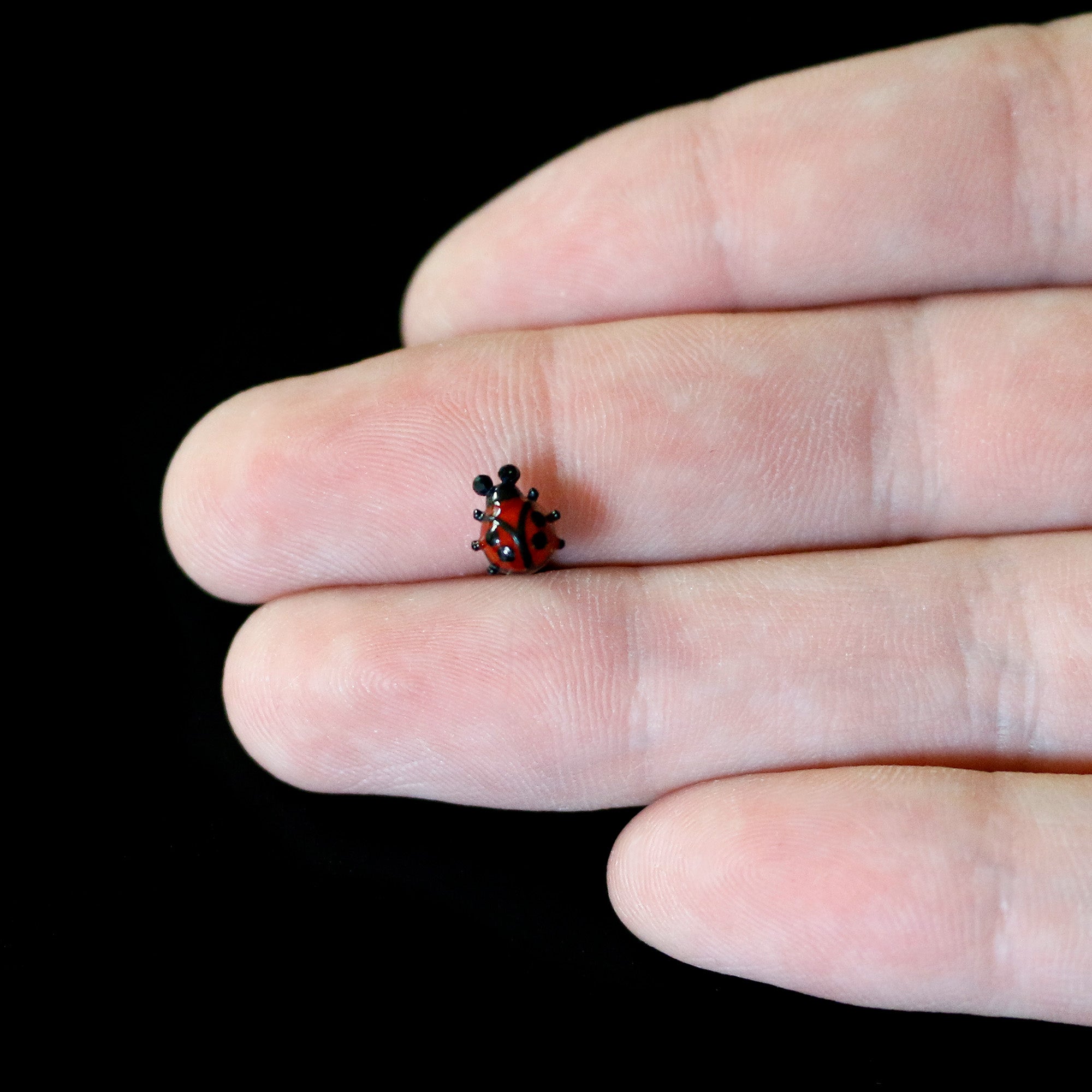 Black Classic Ladybug Top End Barbell Tongue Ring