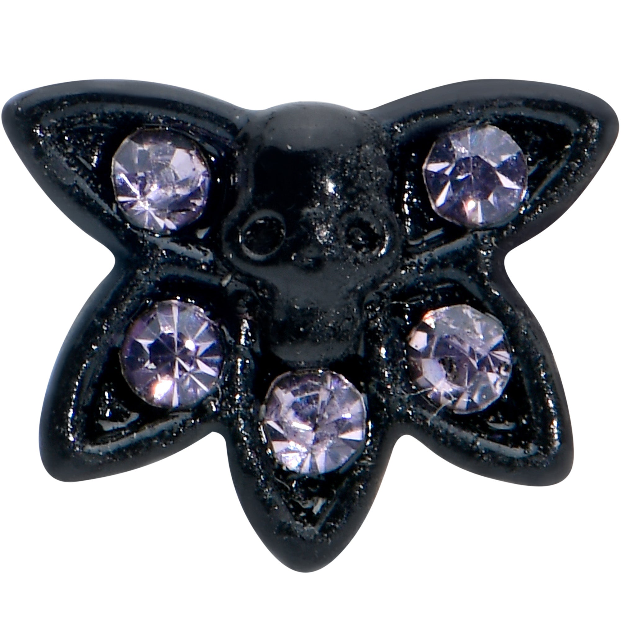 16 Gauge 5/16 Purple Gem Black Skull Blossom Labret Monroe Tragus