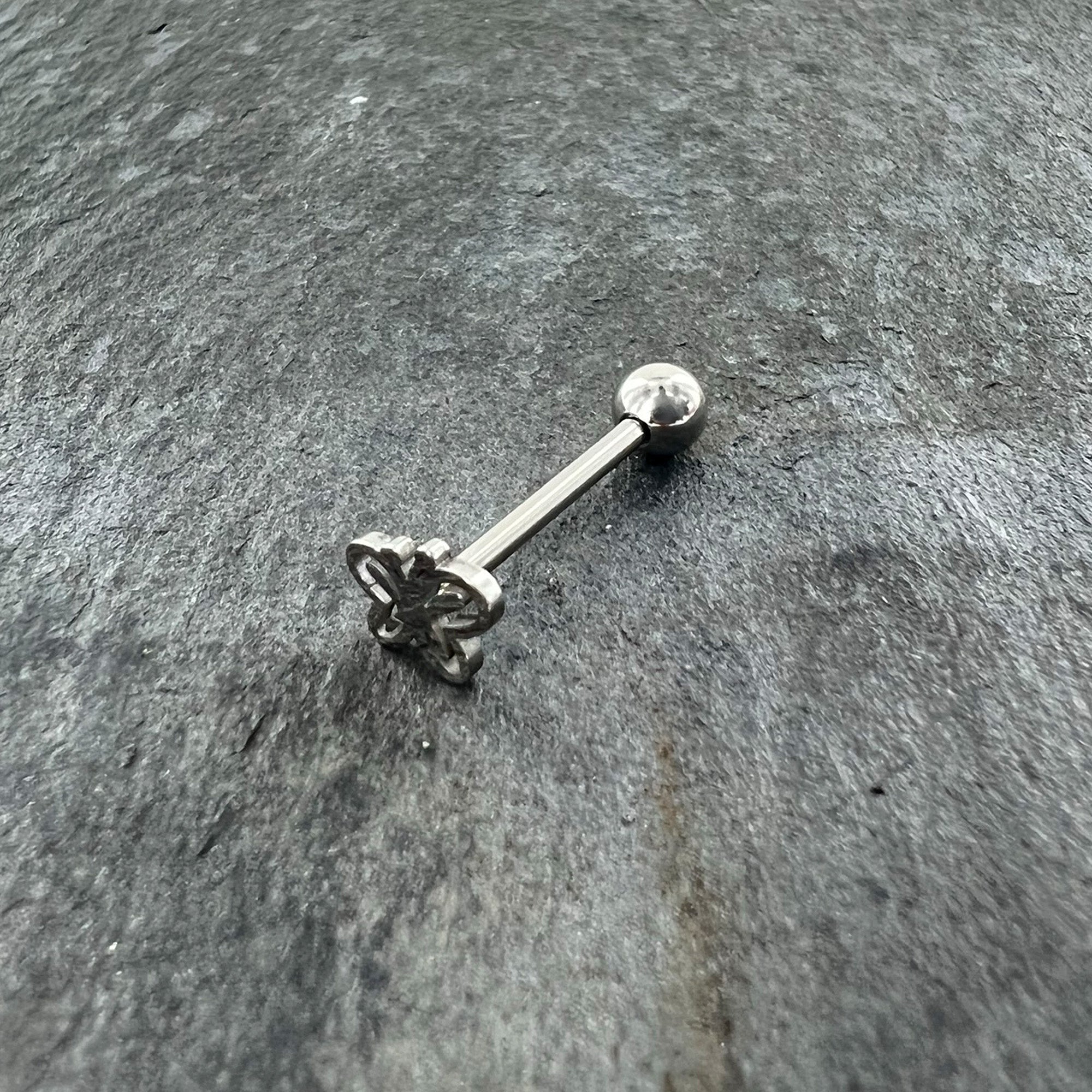 Simply Elegant Butterfly Barbell Tongue Ring