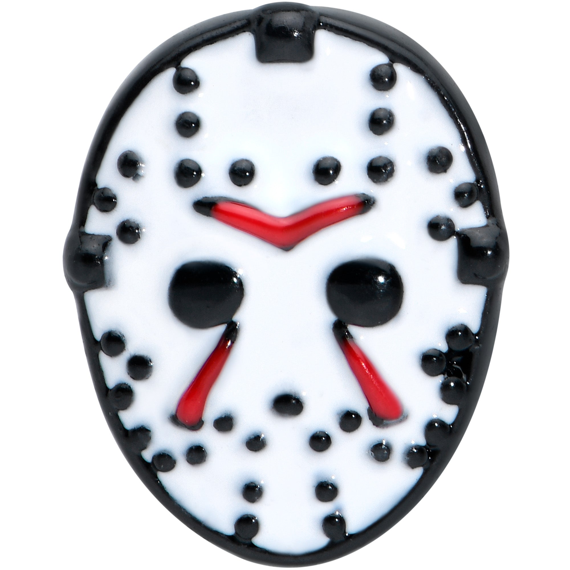 JASON MASK Halloween Earrings PINK Resin Glitter Voorhees Friday