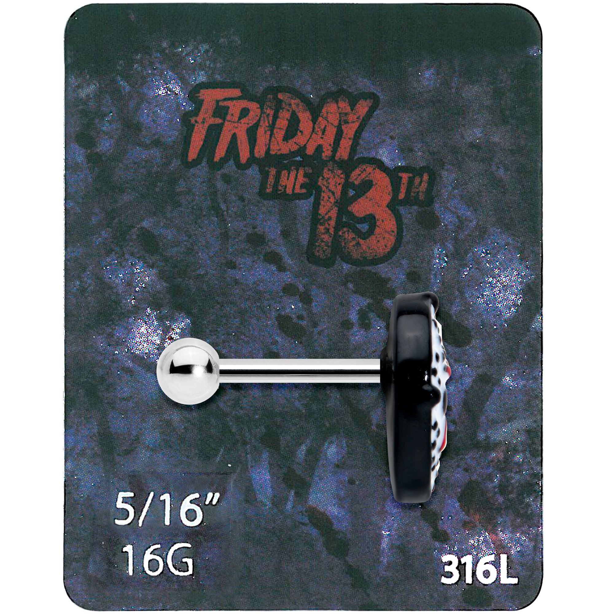 16 Gauge 5/16 Licensed Friday the 13th Jason Mask Cartilage Tragus