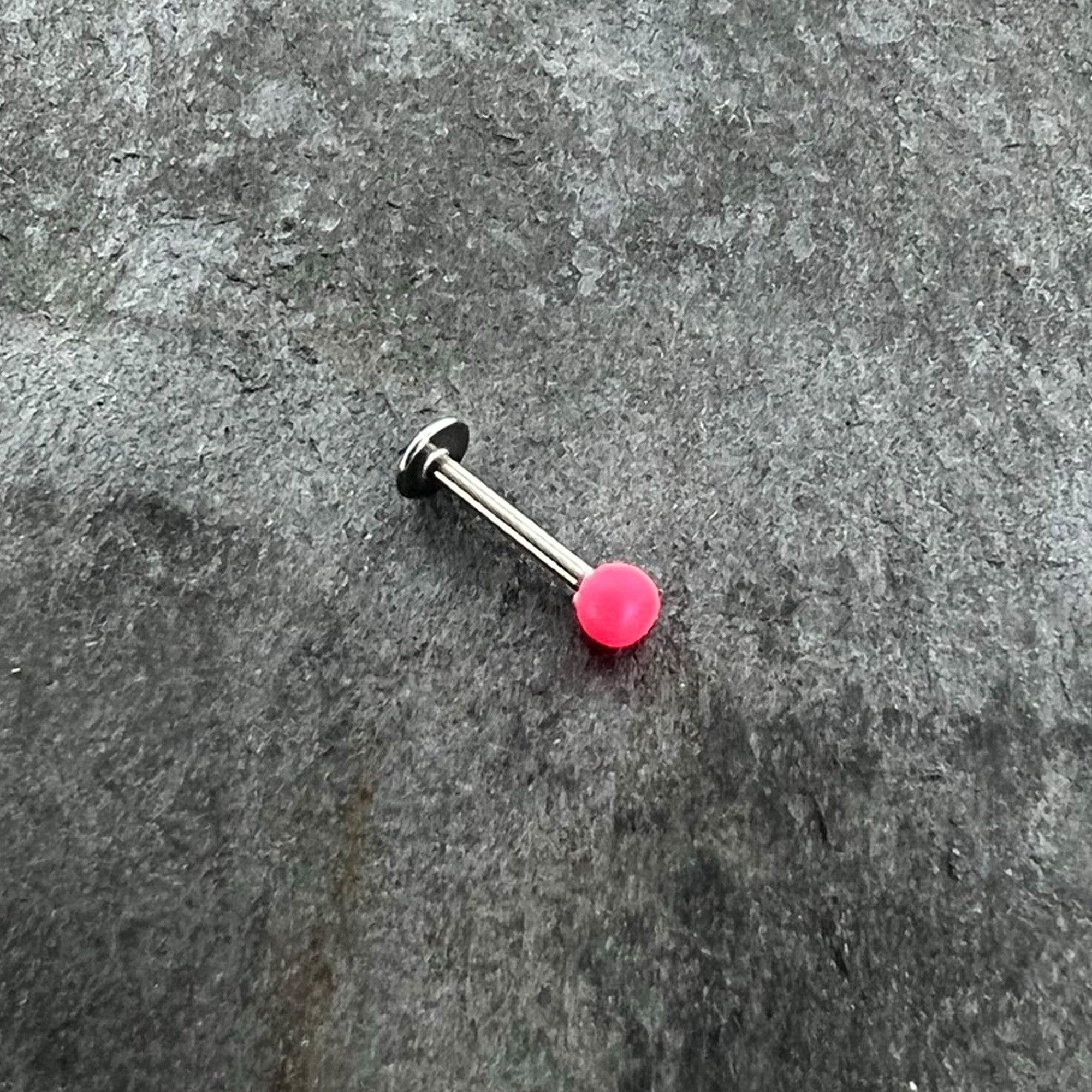 16 Gauge 5/16 Matte Pink Aurora Labret Monroe Tragus