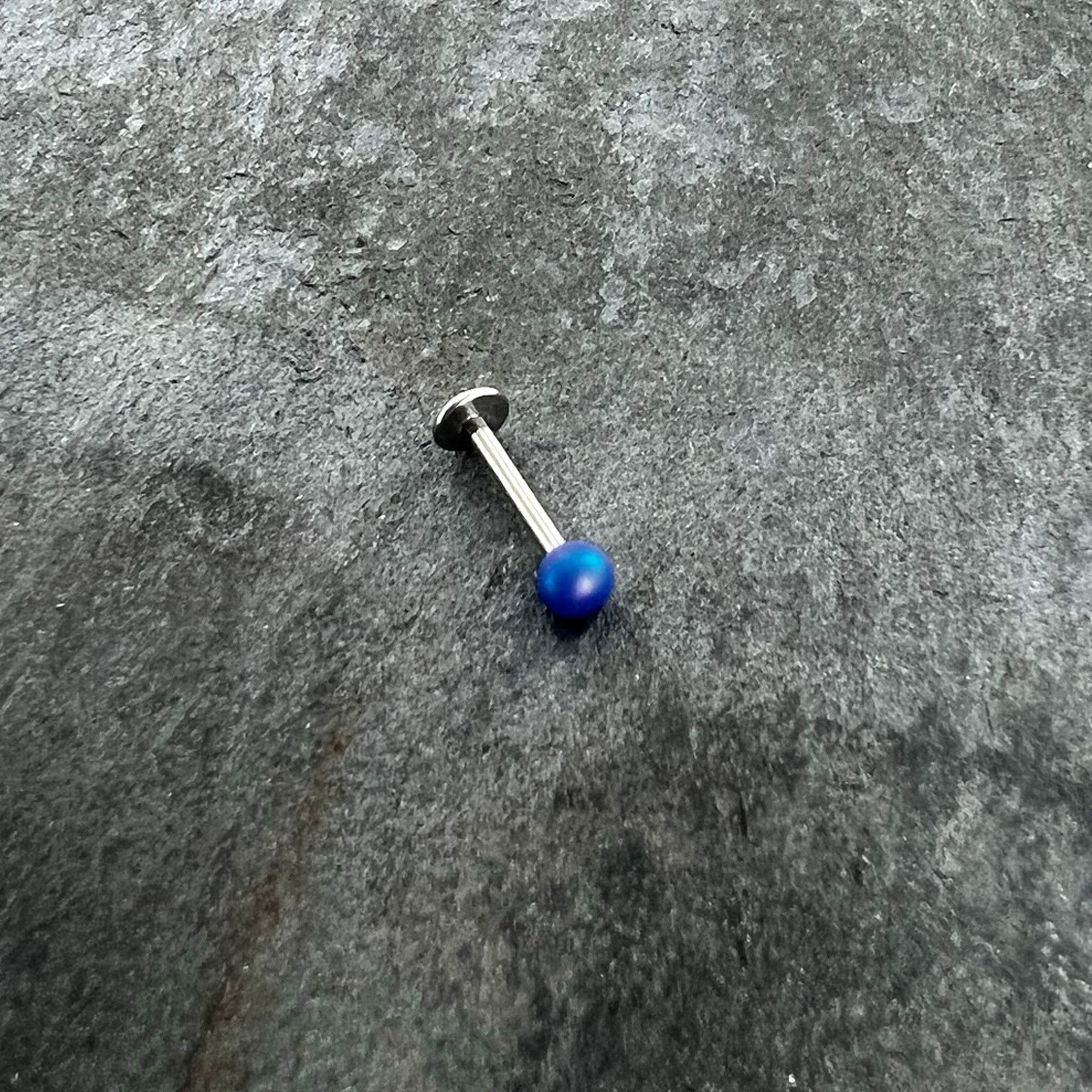 16 Gauge 5/16 Matte Blue Aurora Labret Monroe Tragus