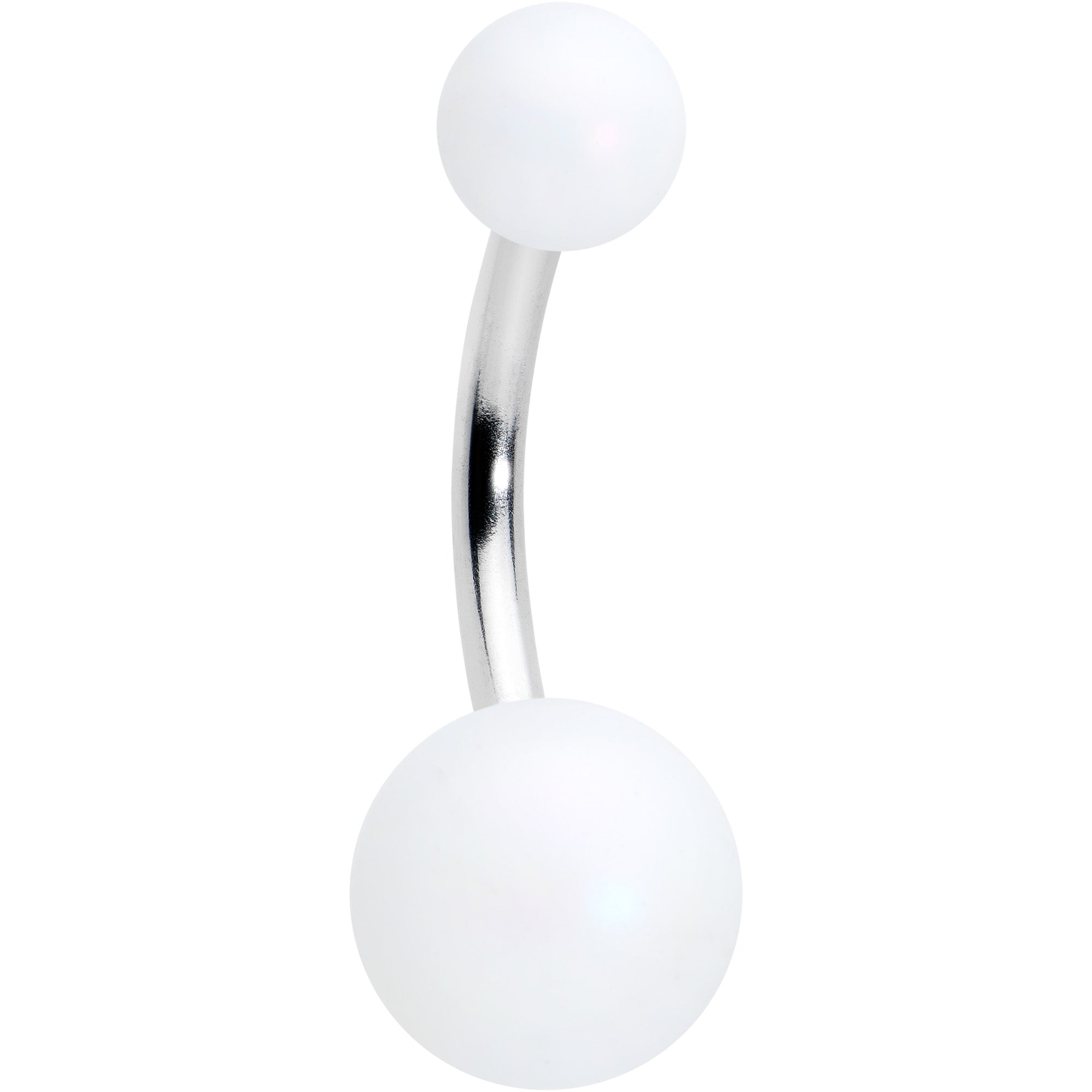 Matte White Aurora Ends Belly Ring