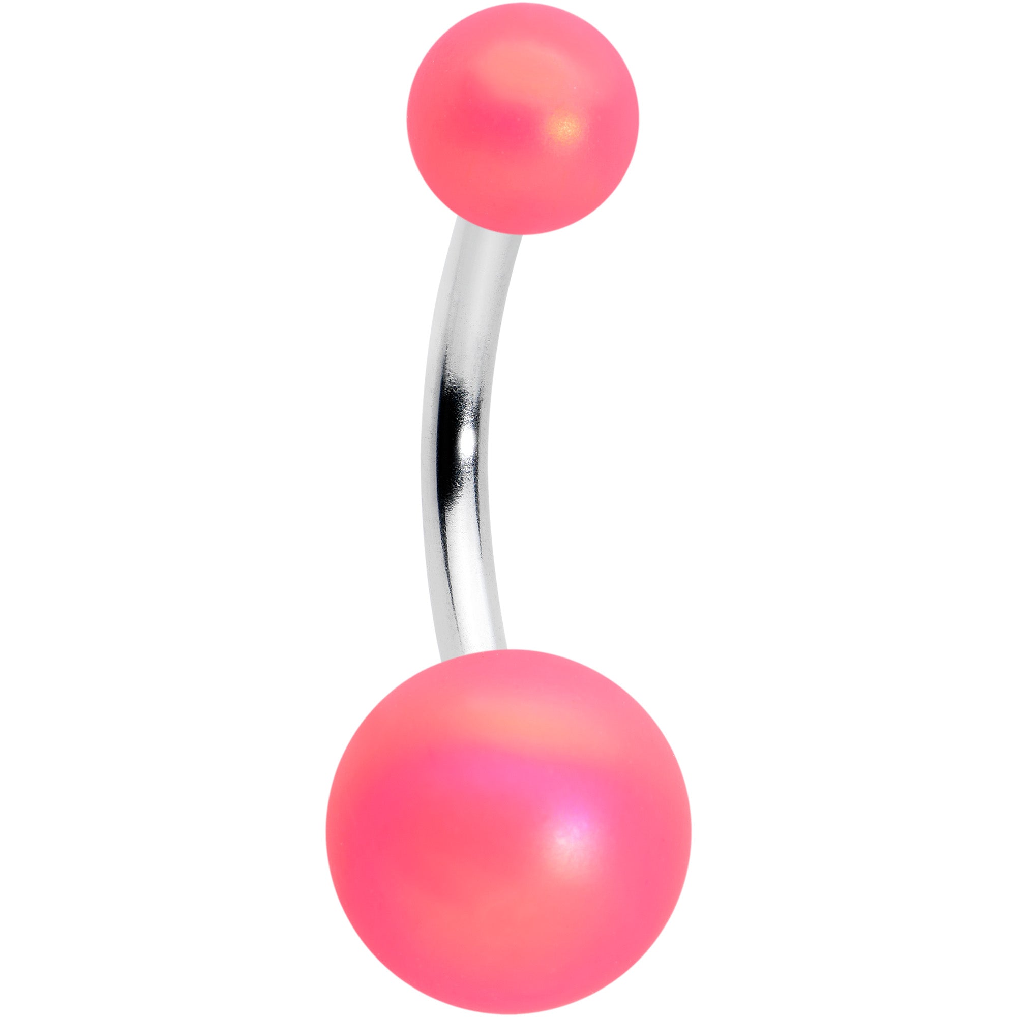 Matte Pink Aurora Ends Belly Ring