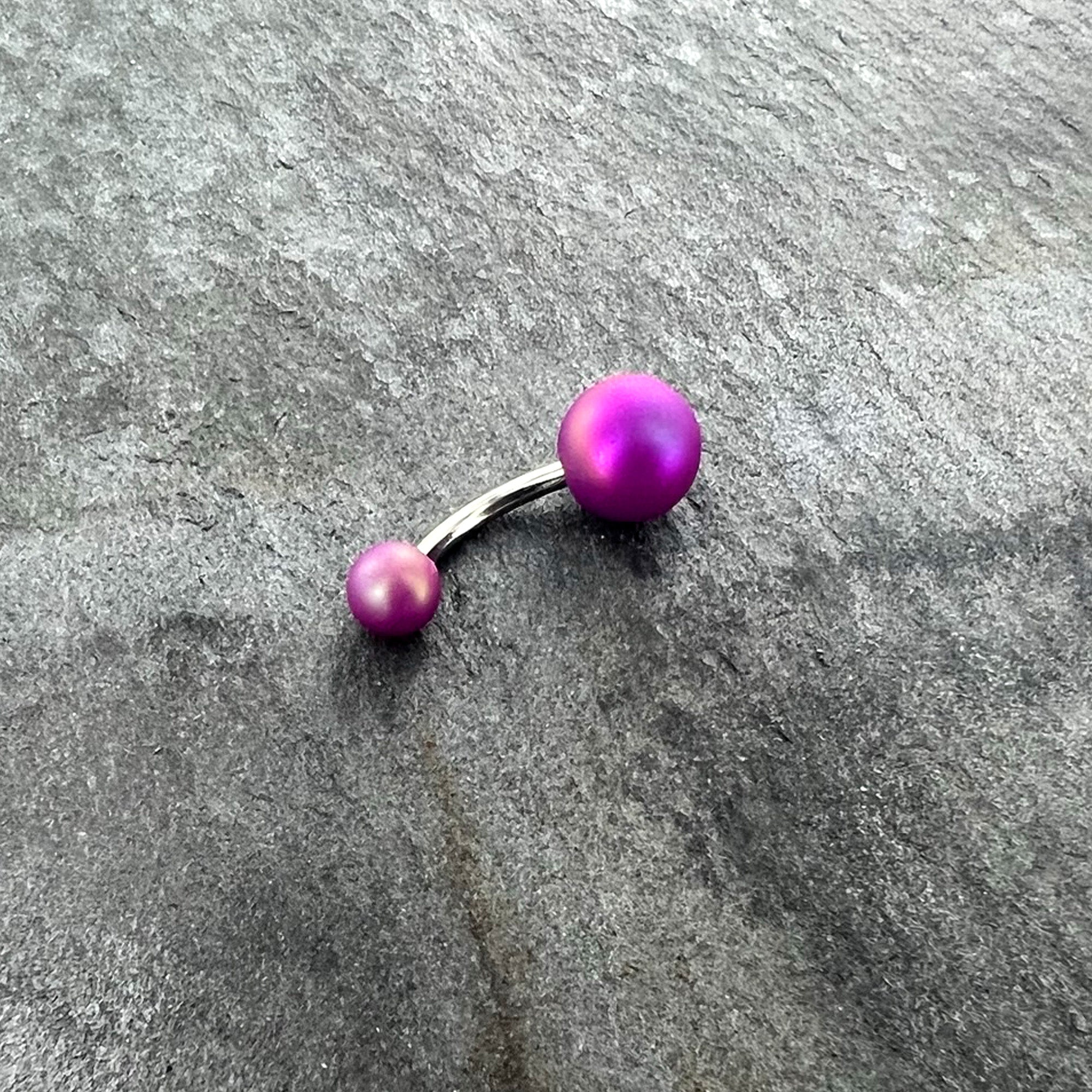 Matte Purple Aurora Ends Belly Ring